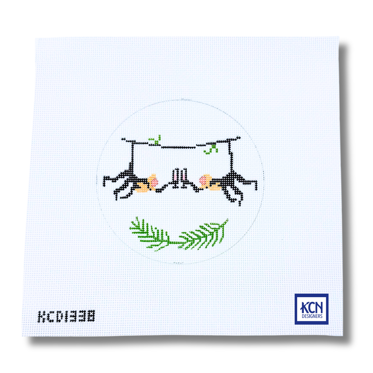 Champagne Monkey Round - KC Needlepoint