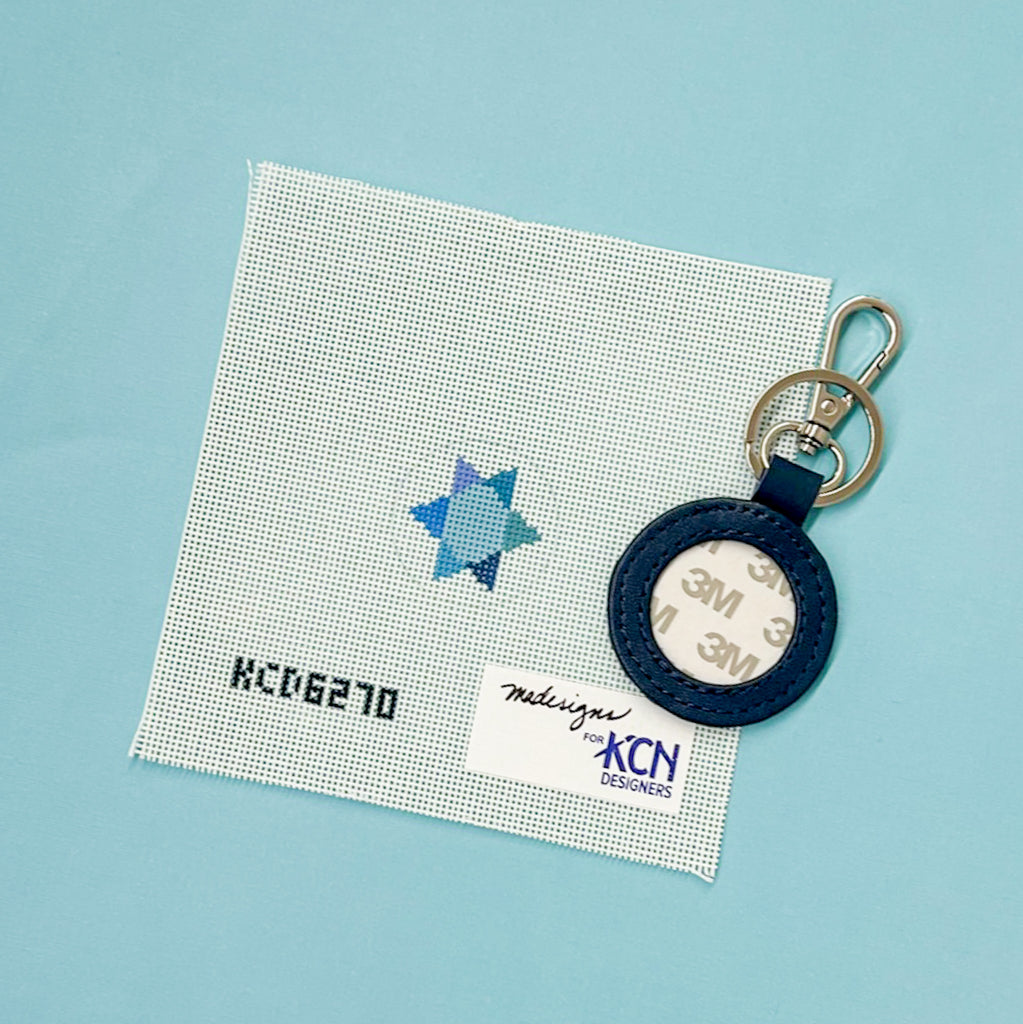 Blue Star Key Fob Kit - KC Needlepoint