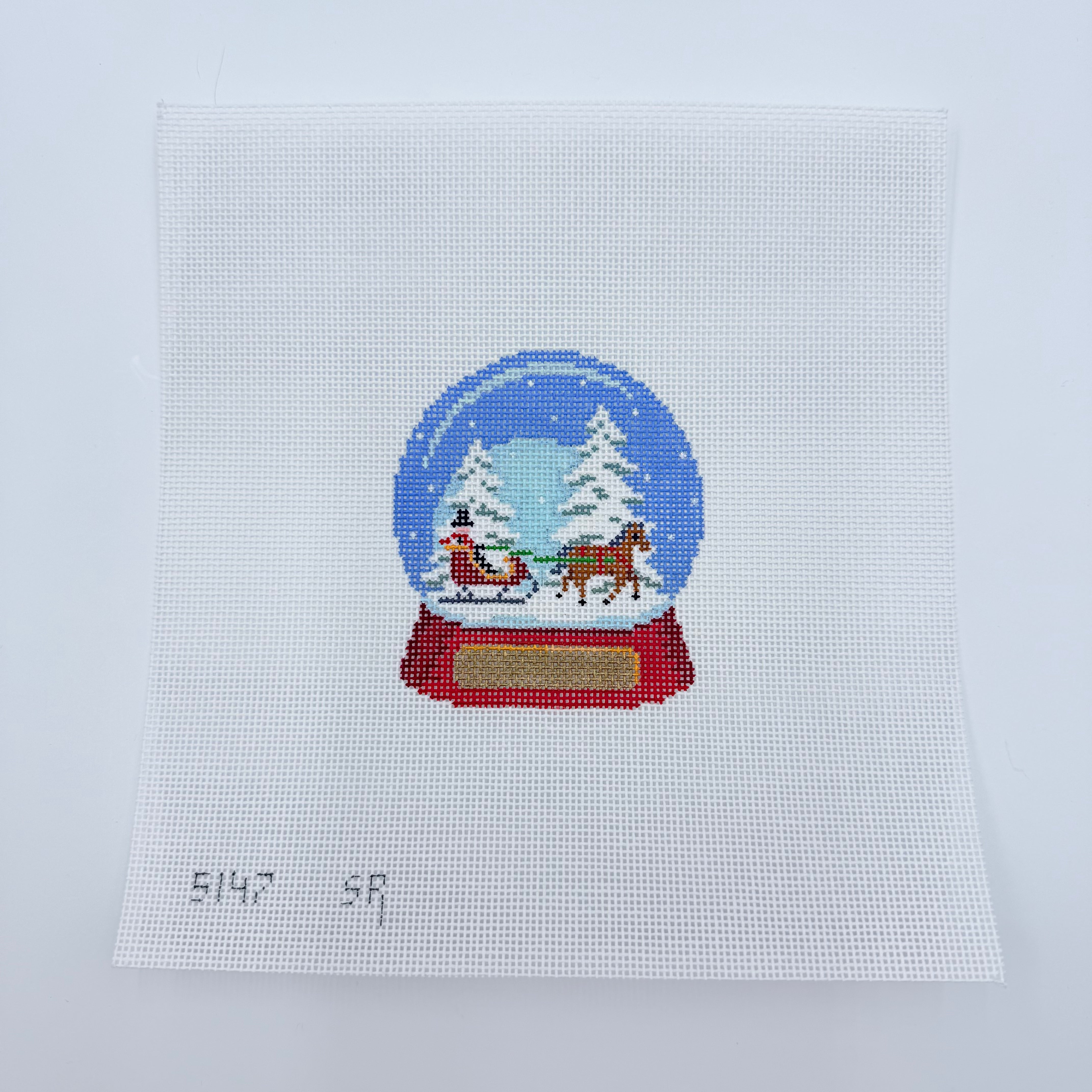 Snow Globe Sleigh Ride Canvas - KC Needlepoint