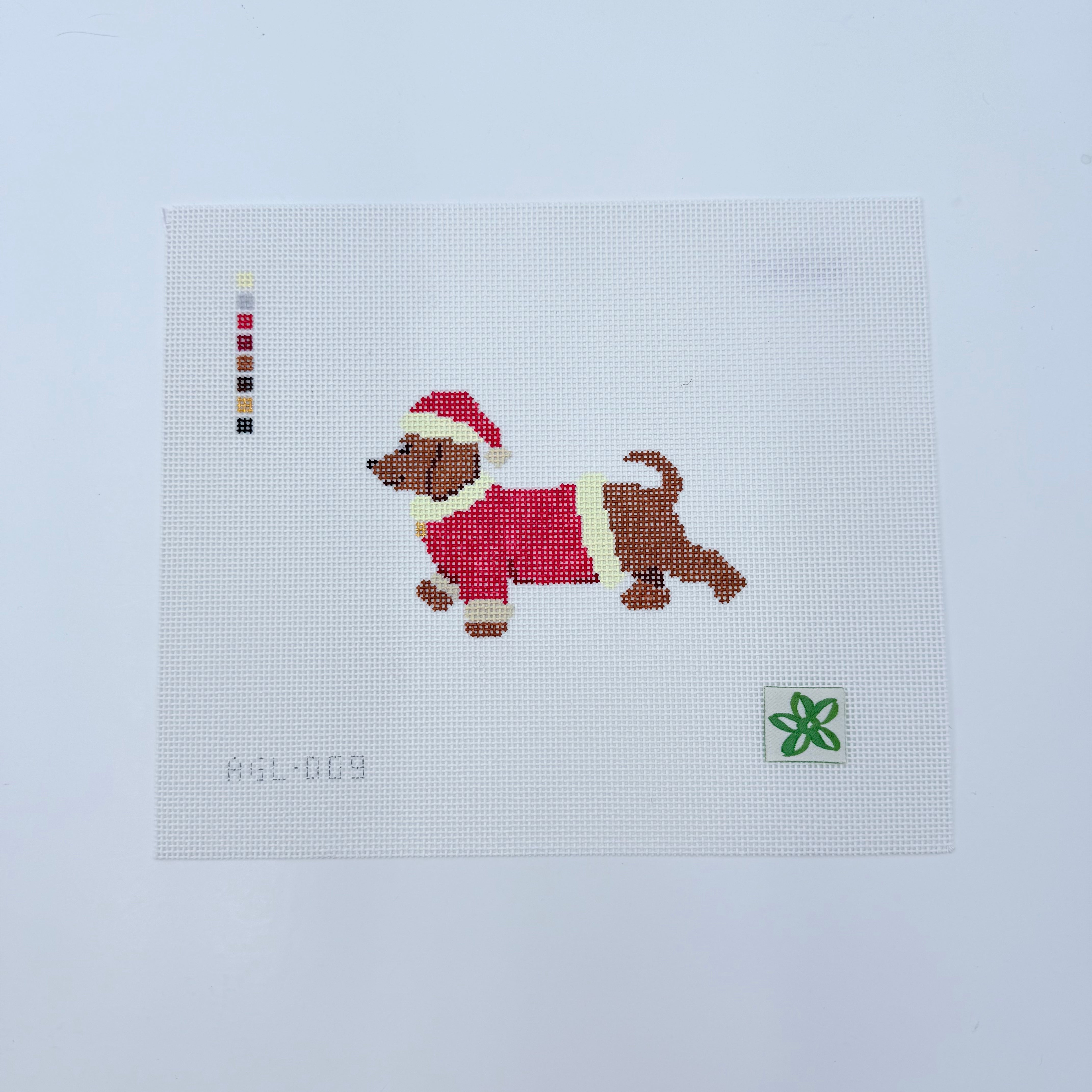 Santa Dachshund Canvas - KC Needlepoint