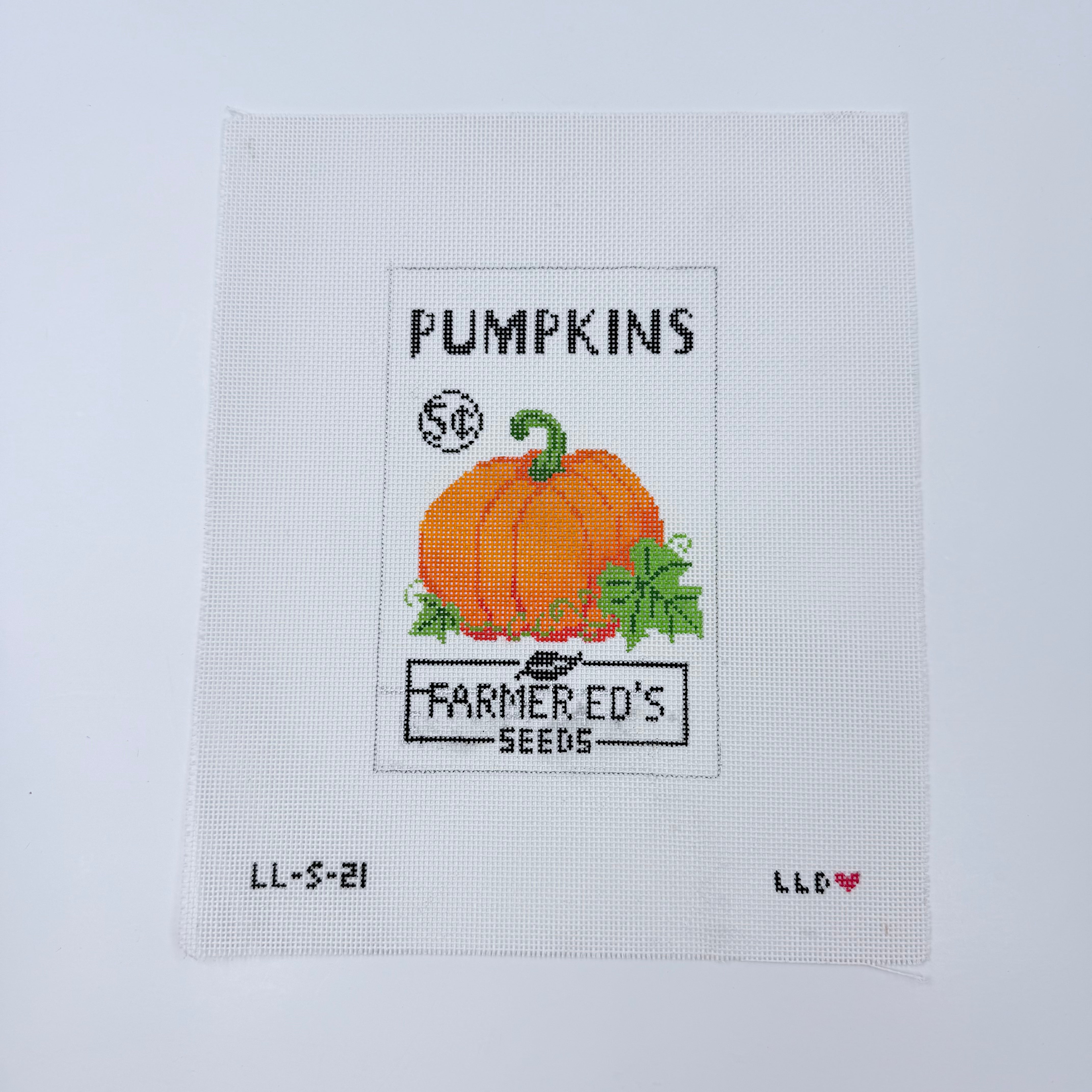 Pumpkins Seed Packet Canvas - KC Needlepoint