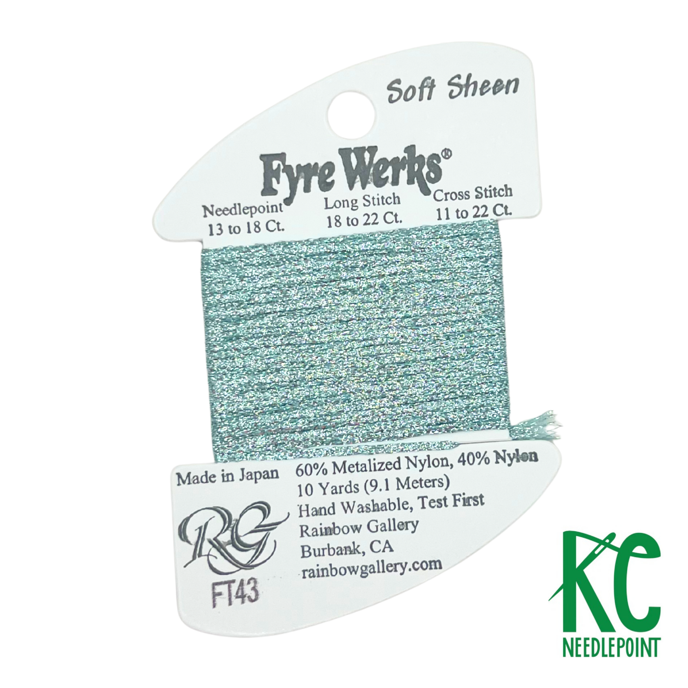 Fyre Werks Soft Sheen FT43 Lite Aqua - KC Needlepoint