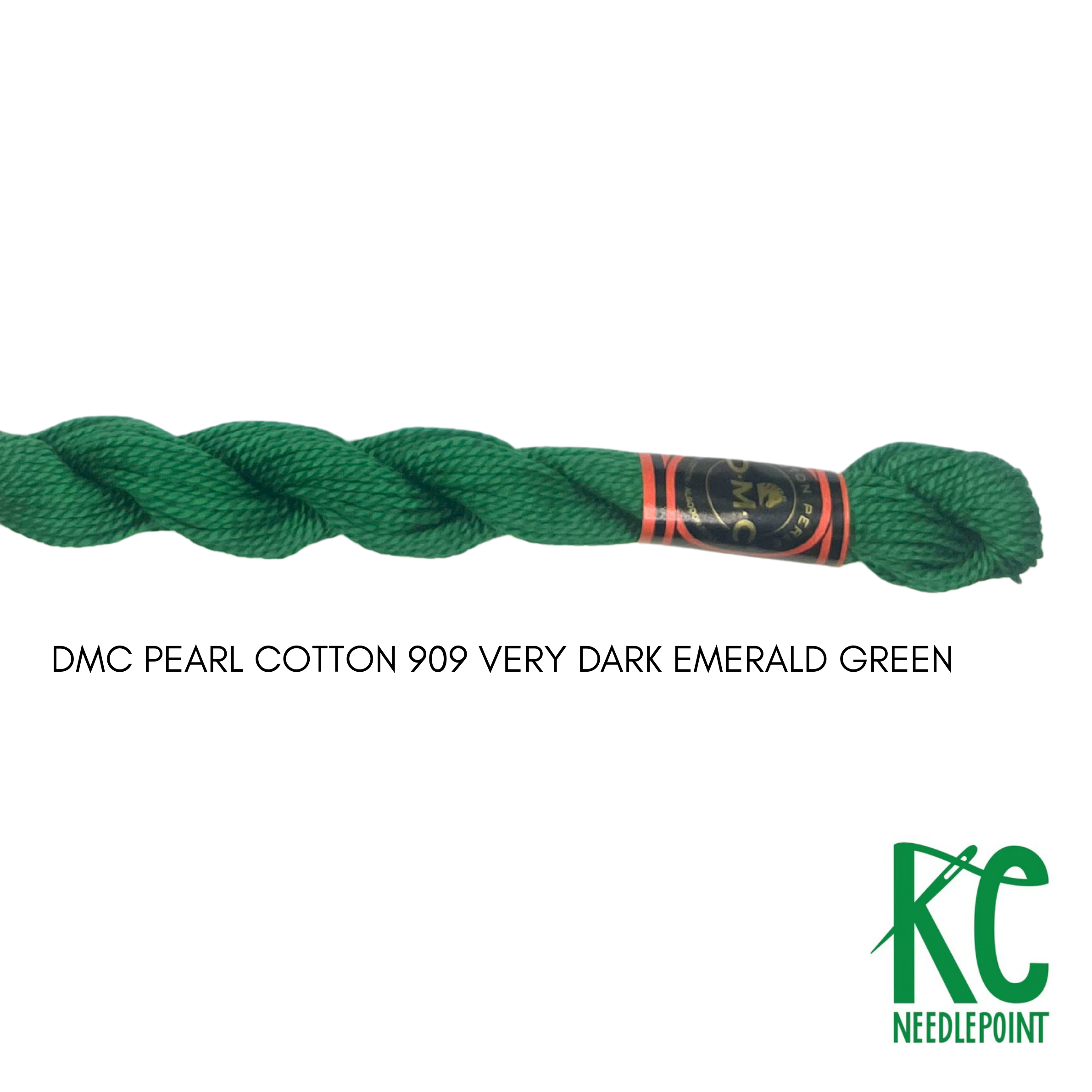 DMC 3 Pearl Cotton 909</br>Very Dark Emerald Green - KC Needlepoint
