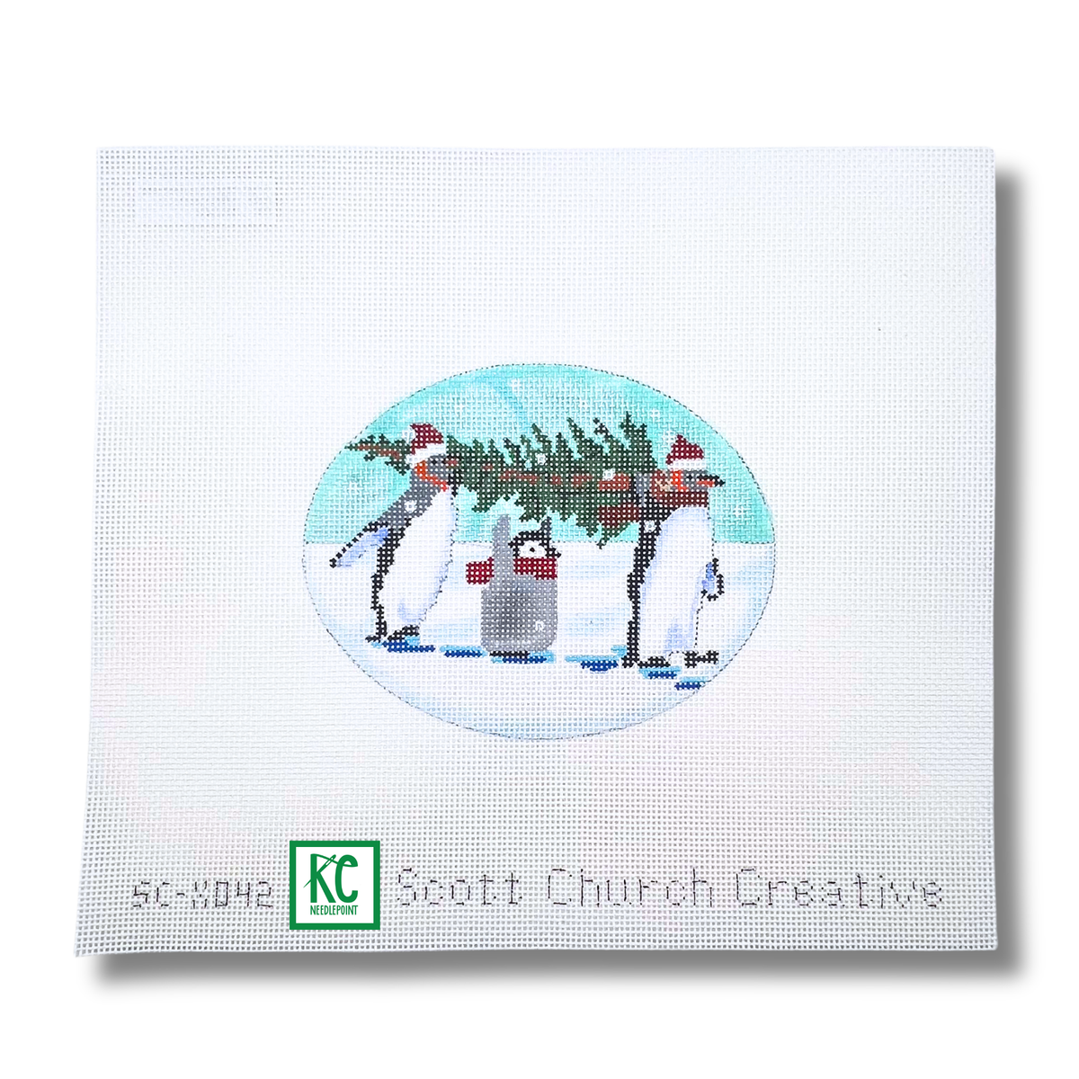 Penguins & Tree Canvas - KC Needlepoint