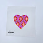 Ikat Heart Canvas - KC Needlepoint