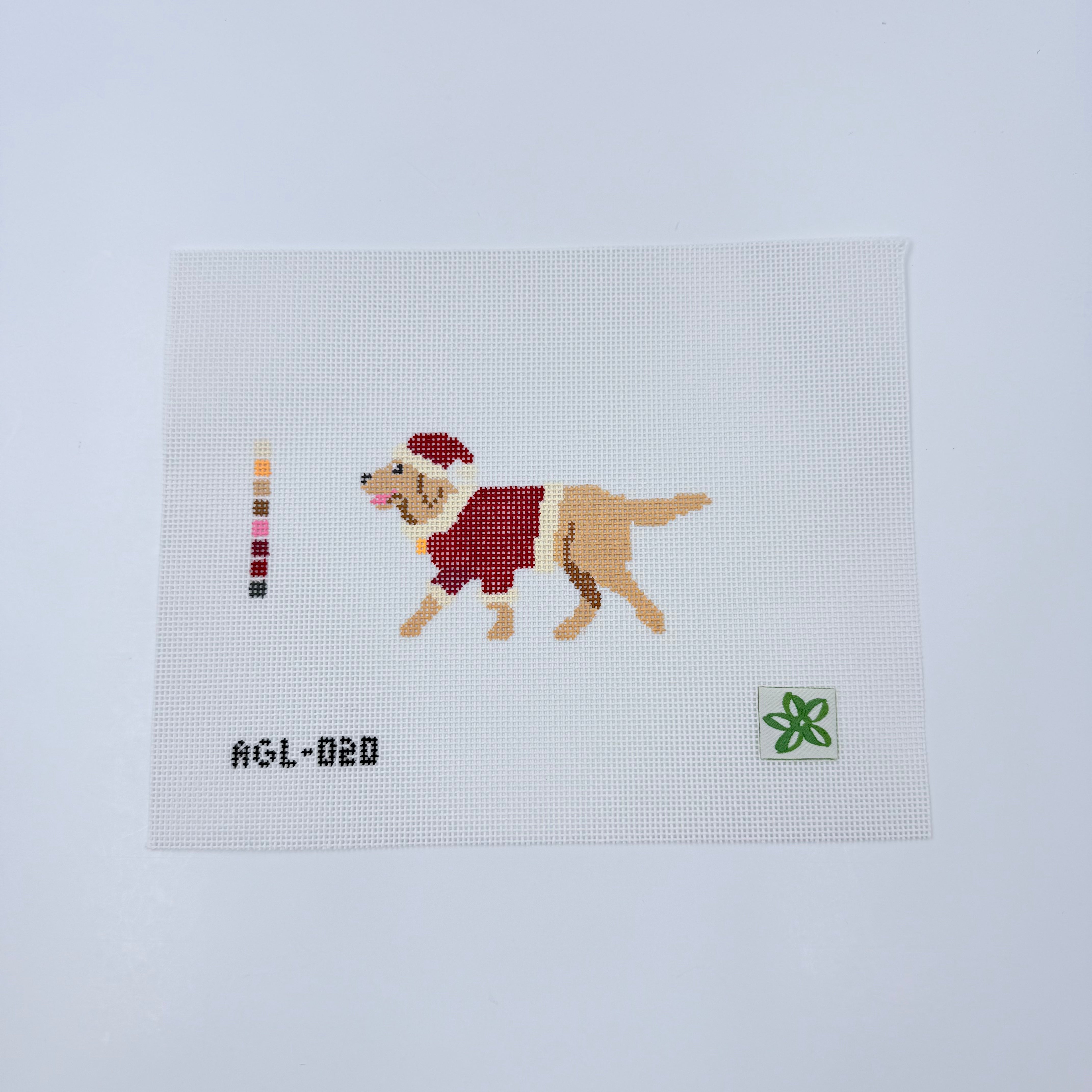 Santa Golden Retriever Canvas - KC Needlepoint