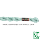 DMC 3 Pearl Cotton 504</br>Very Light Blue Green - KC Needlepoint