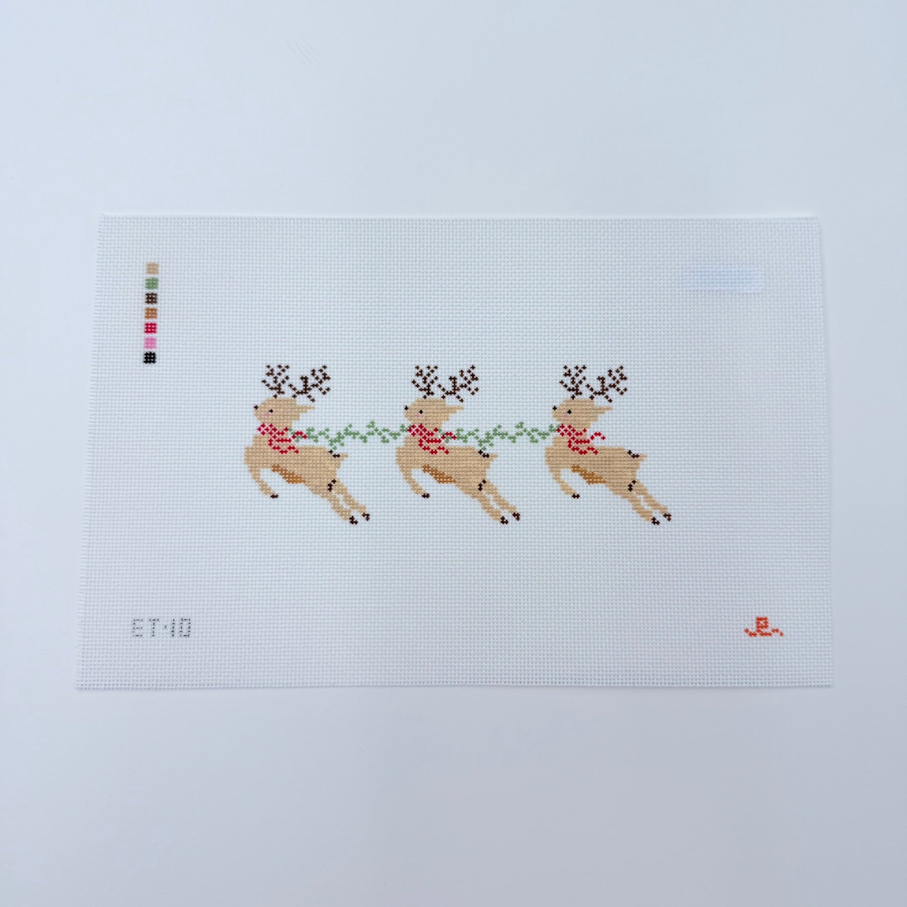 Santa's Reindeer Canvas - KC Needlepoint