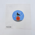 Crow on Pumpkin Round Canvas - KC Needlepoint