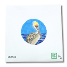 Brown Pelican Round Canvas - KC Needlepoint