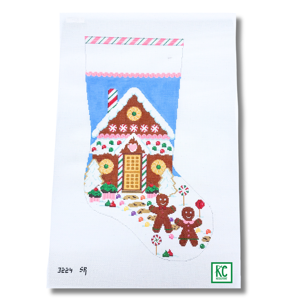Gingerbread House Stocking Canvas - KC Needlepoint