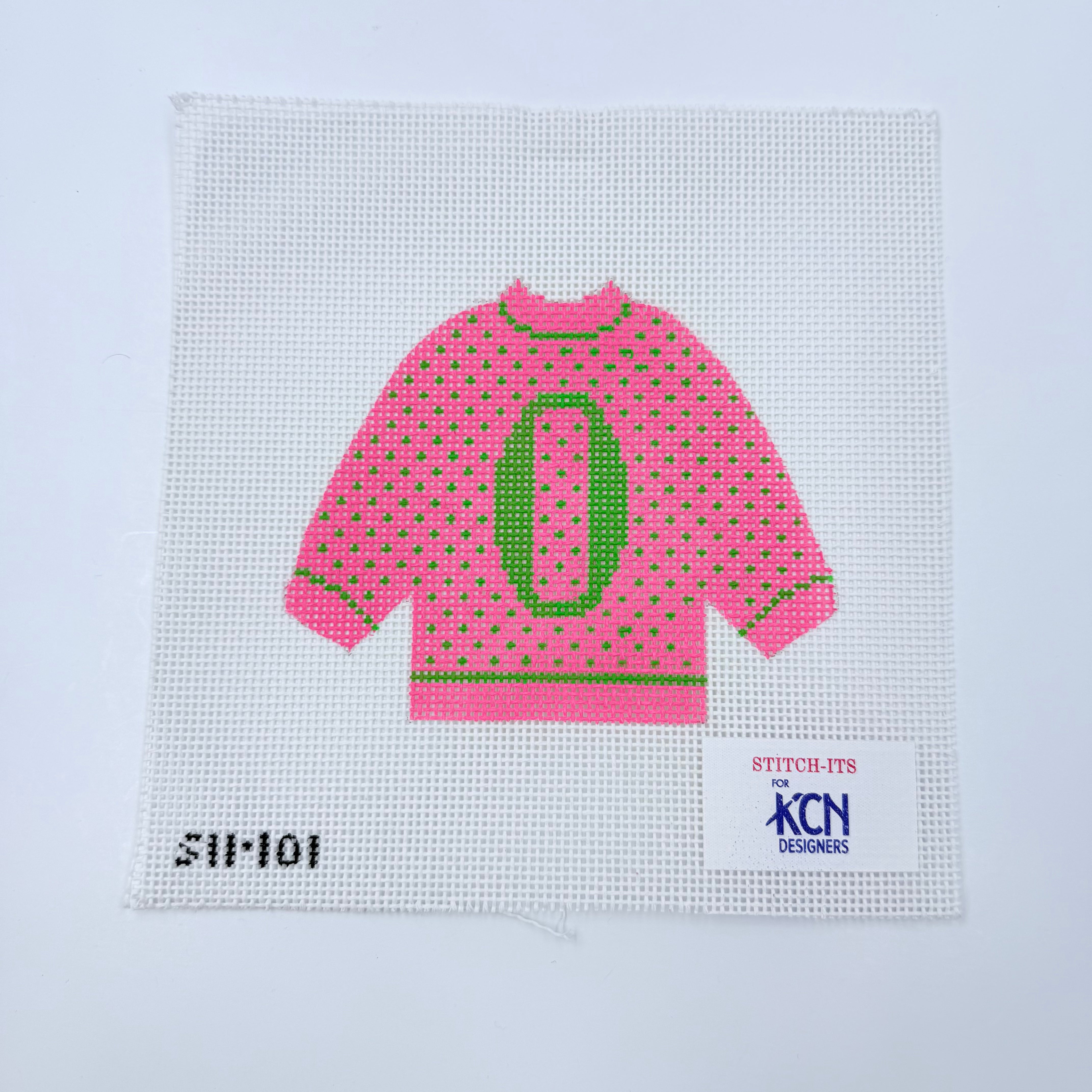 O Pullover Sweater Needlepoint Canvas - KC Needlepoint