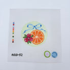 Orange and Cranberry Bow Round Canvas - KC Needlepoint