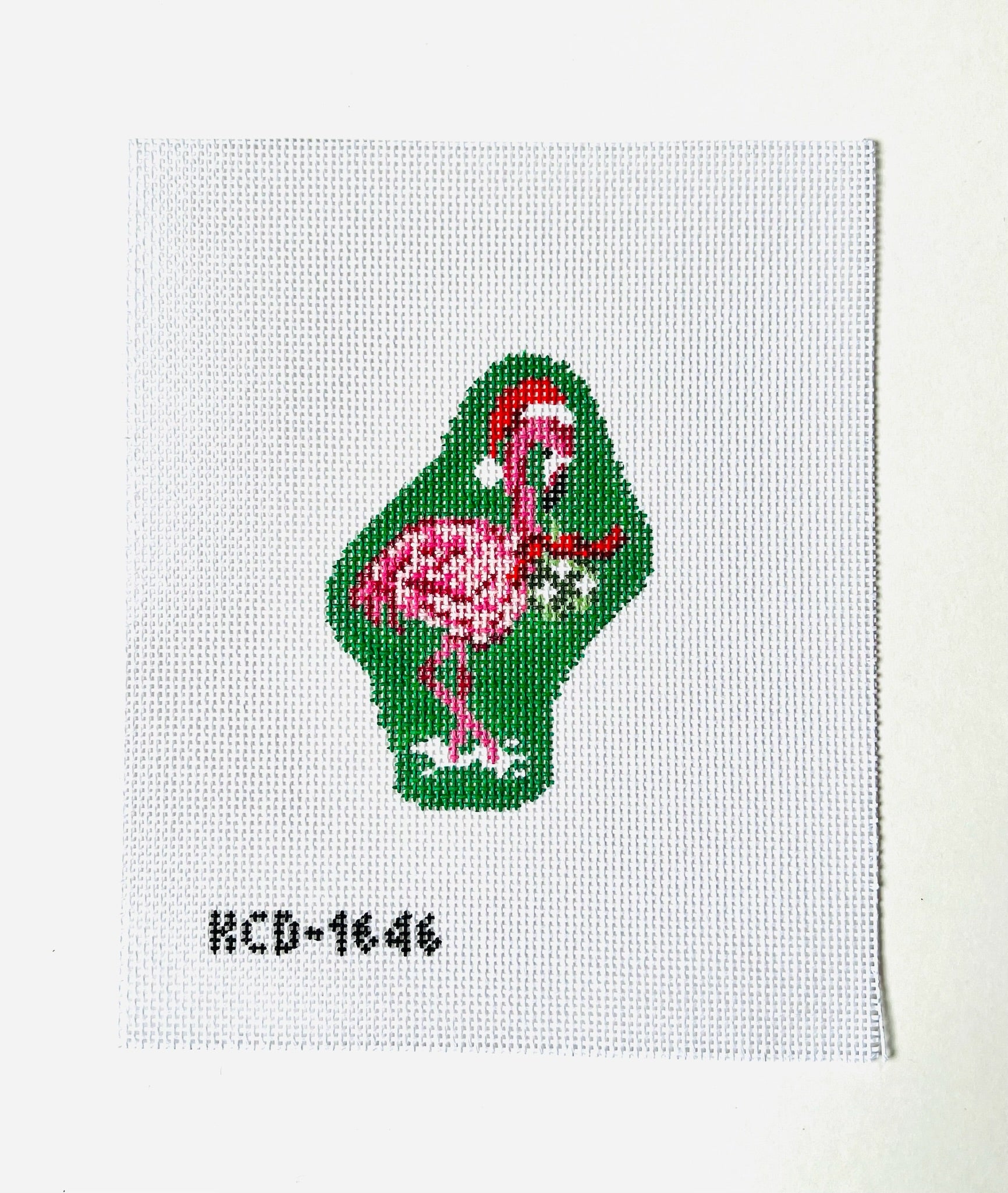 Holiday Flamingo Ornament Canvas - KC Needlepoint