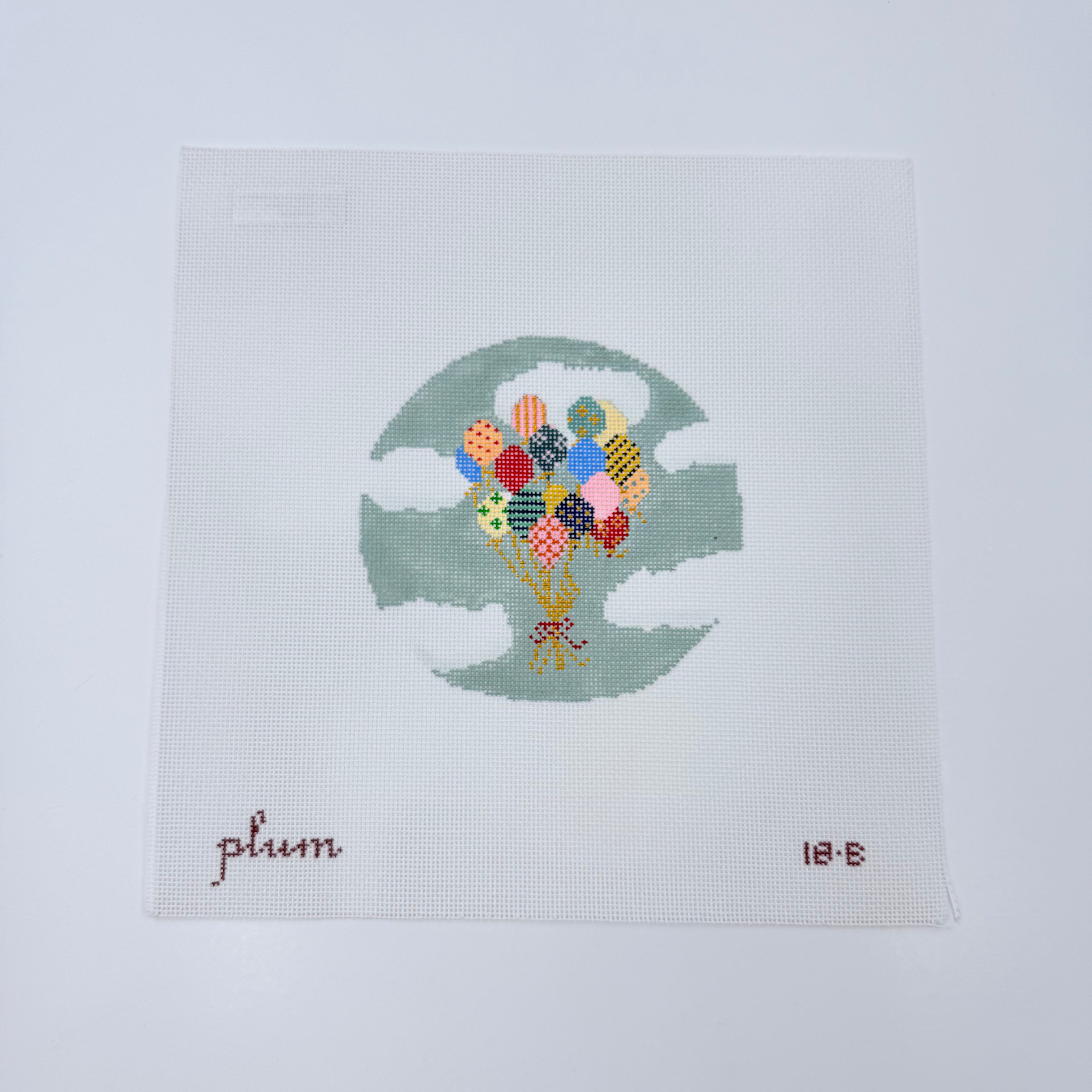 Vintage Circus Balloons Canvas - KC Needlepoint