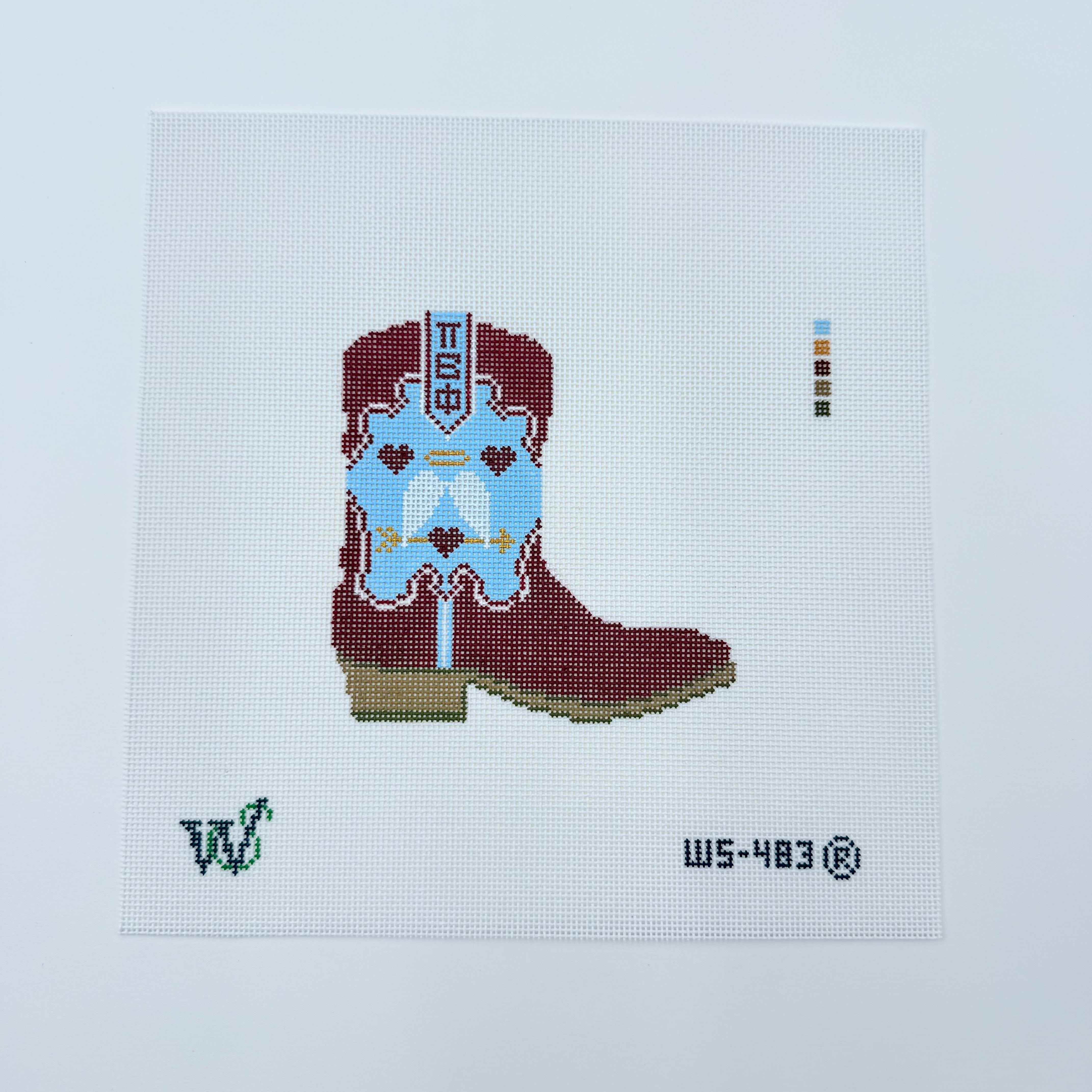 Pi Beta Phi Boot Canvas - KC Needlepoint