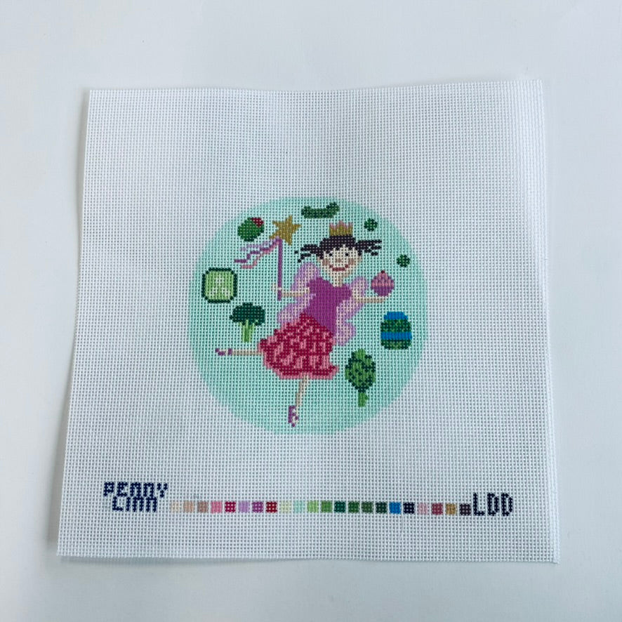 Pinkalicious Round Canvas - KC Needlepoint