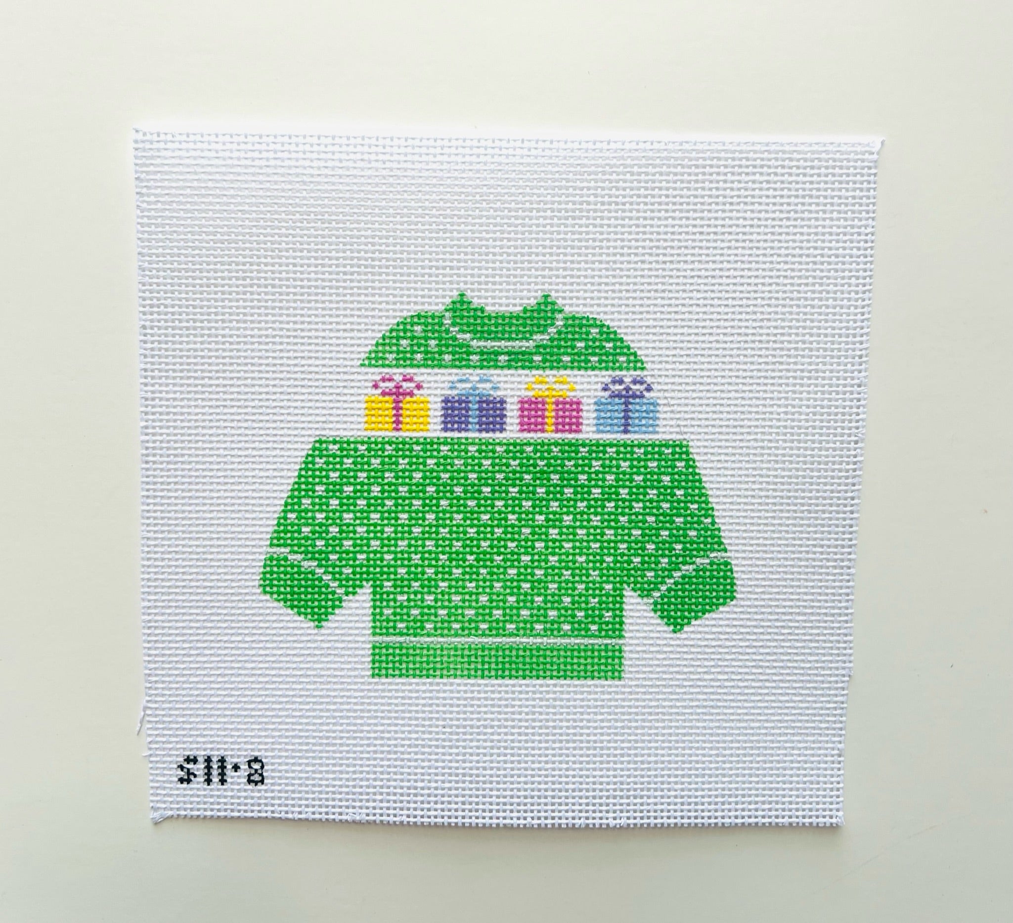 Presents Pullover Sweater Needlepoint Canvas - KC Needlepoint