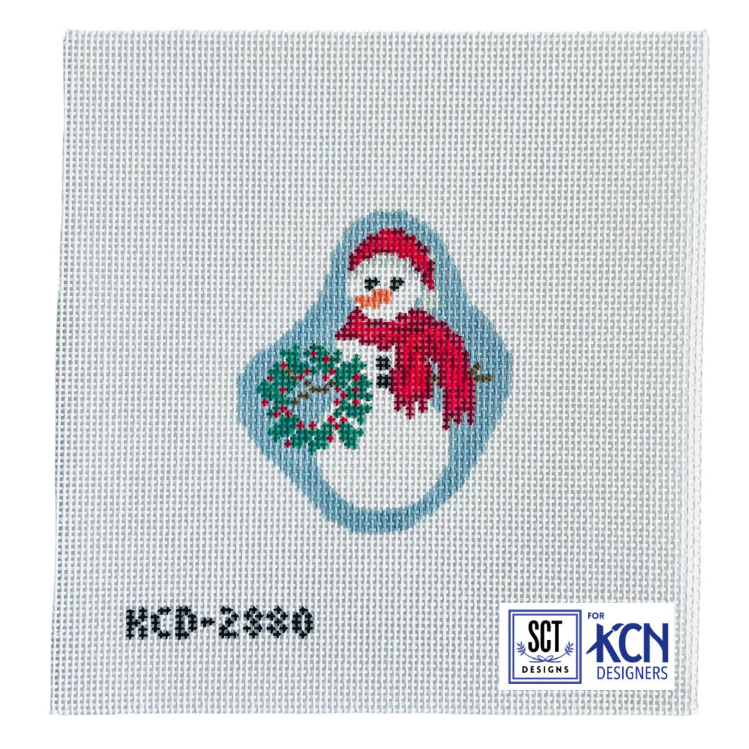 Holiday Snowman Needlepoint Canvas - KC Needlepoint