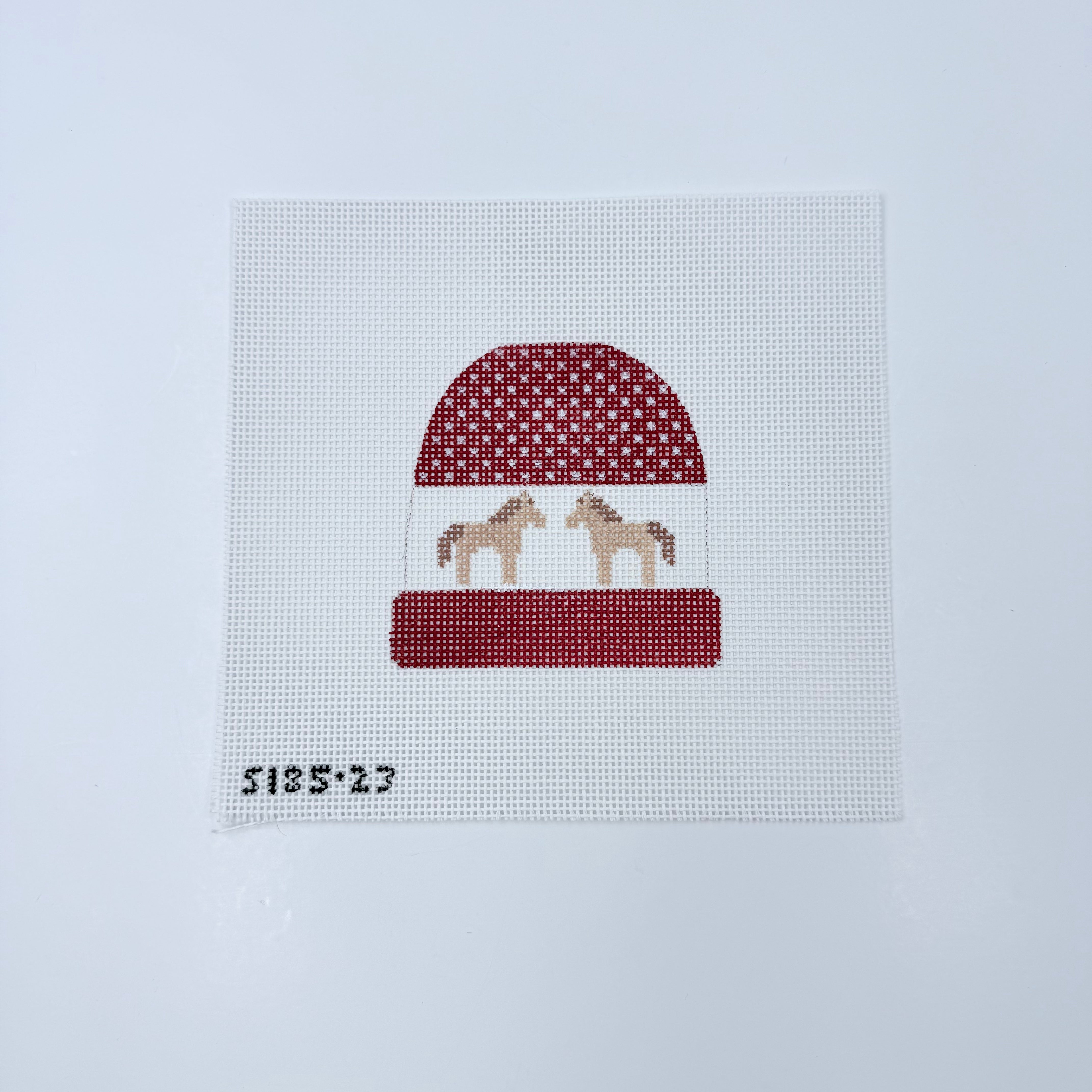 Horses Stocking Cap Canvas - KC Needlepoint