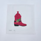Santa Suit Cowboy Boot Canvas - KC Needlepoint