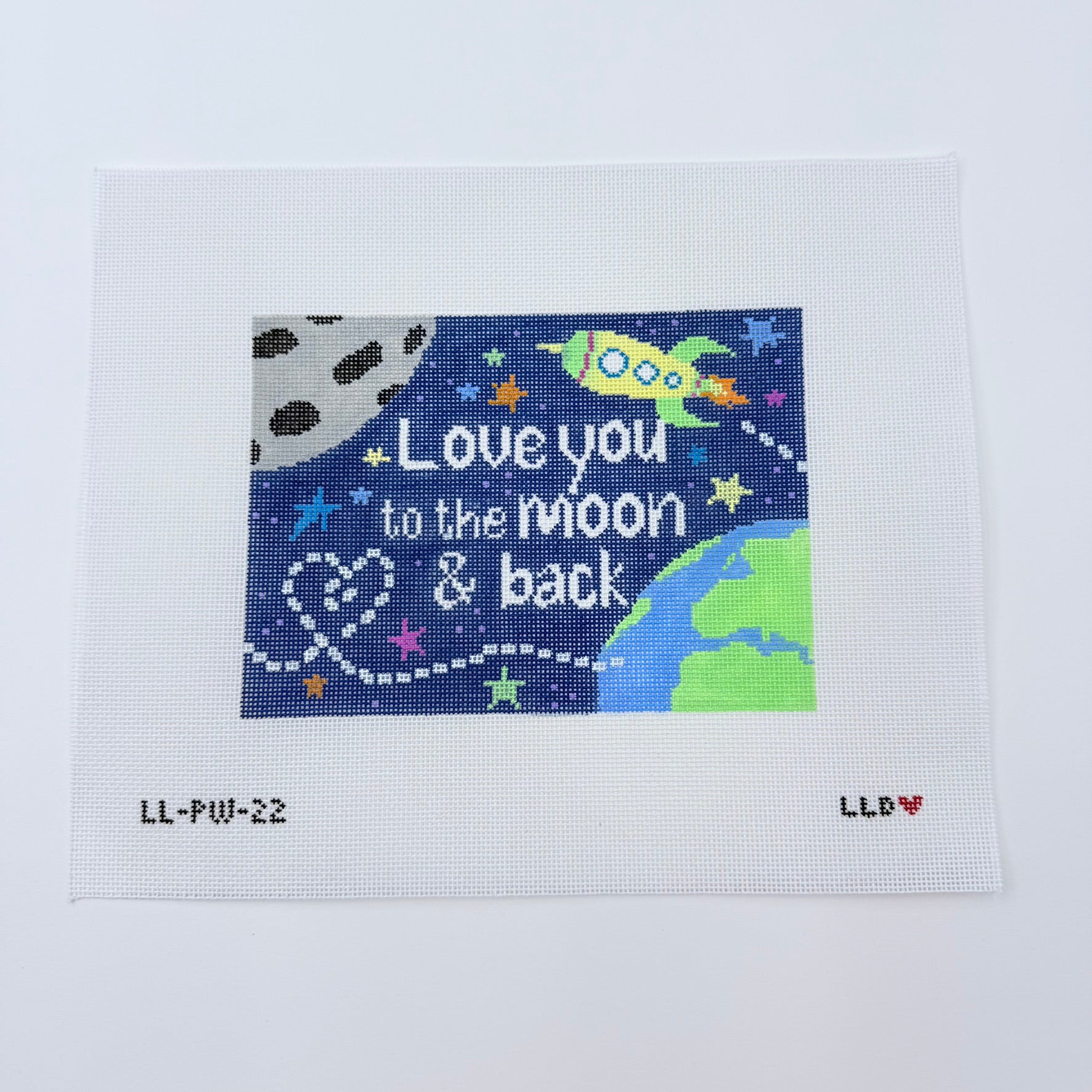Love you to the moon and back Canvas - KC Needlepoint