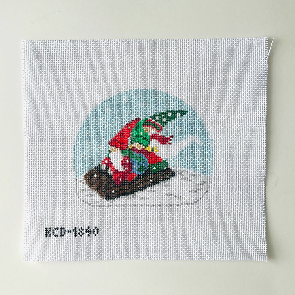 Clark, Sally and Ned Gnomes On Sled Canvas - KC Needlepoint