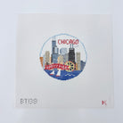 Chicago Travel Round Canvas - KC Needlepoint