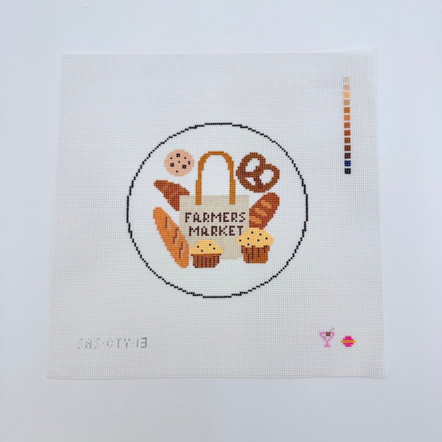 Baked Goods Farmers Market Canvas - KC Needlepoint