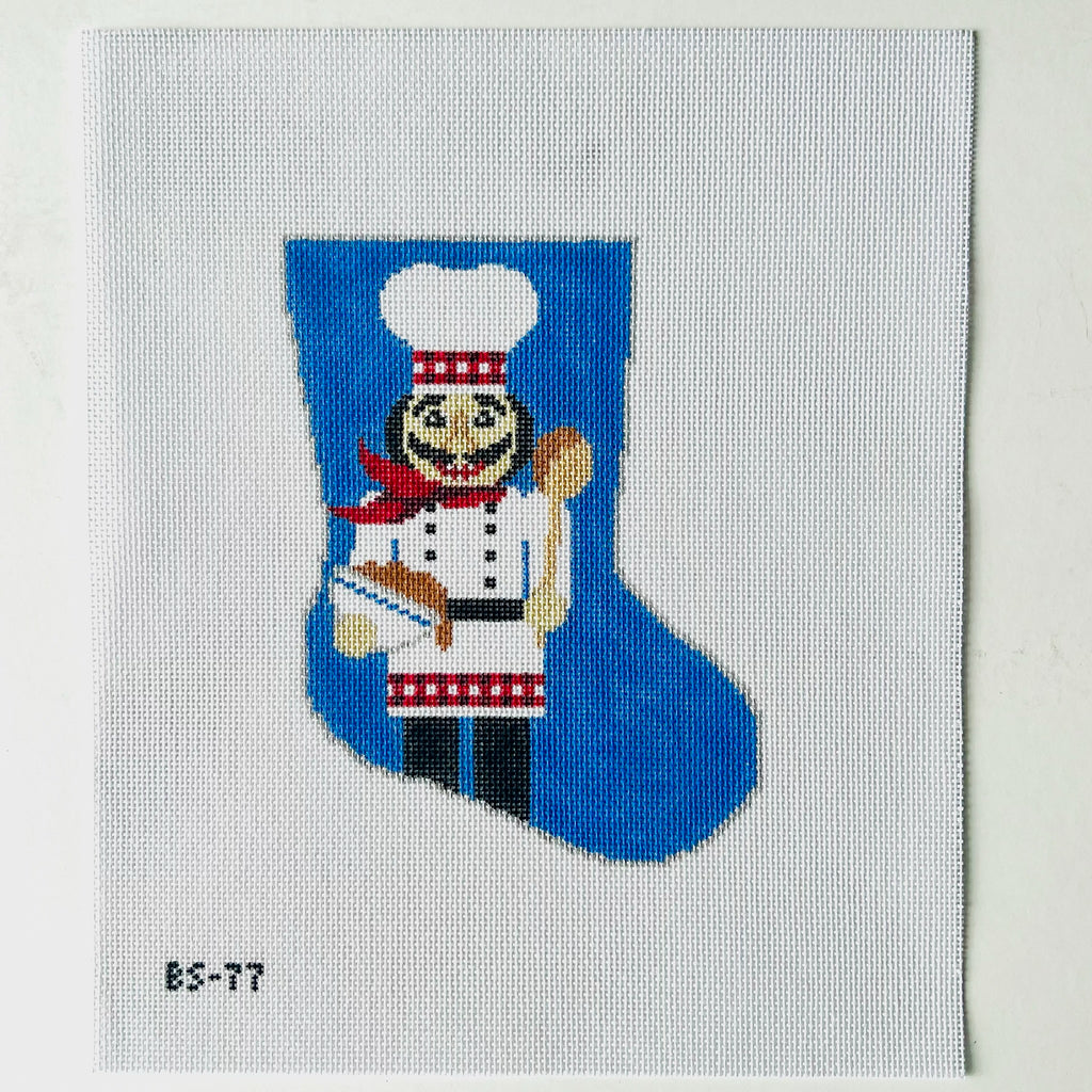 Nutty Sous Chef Ornament Sized Stocking Canvas - KC Needlepoint