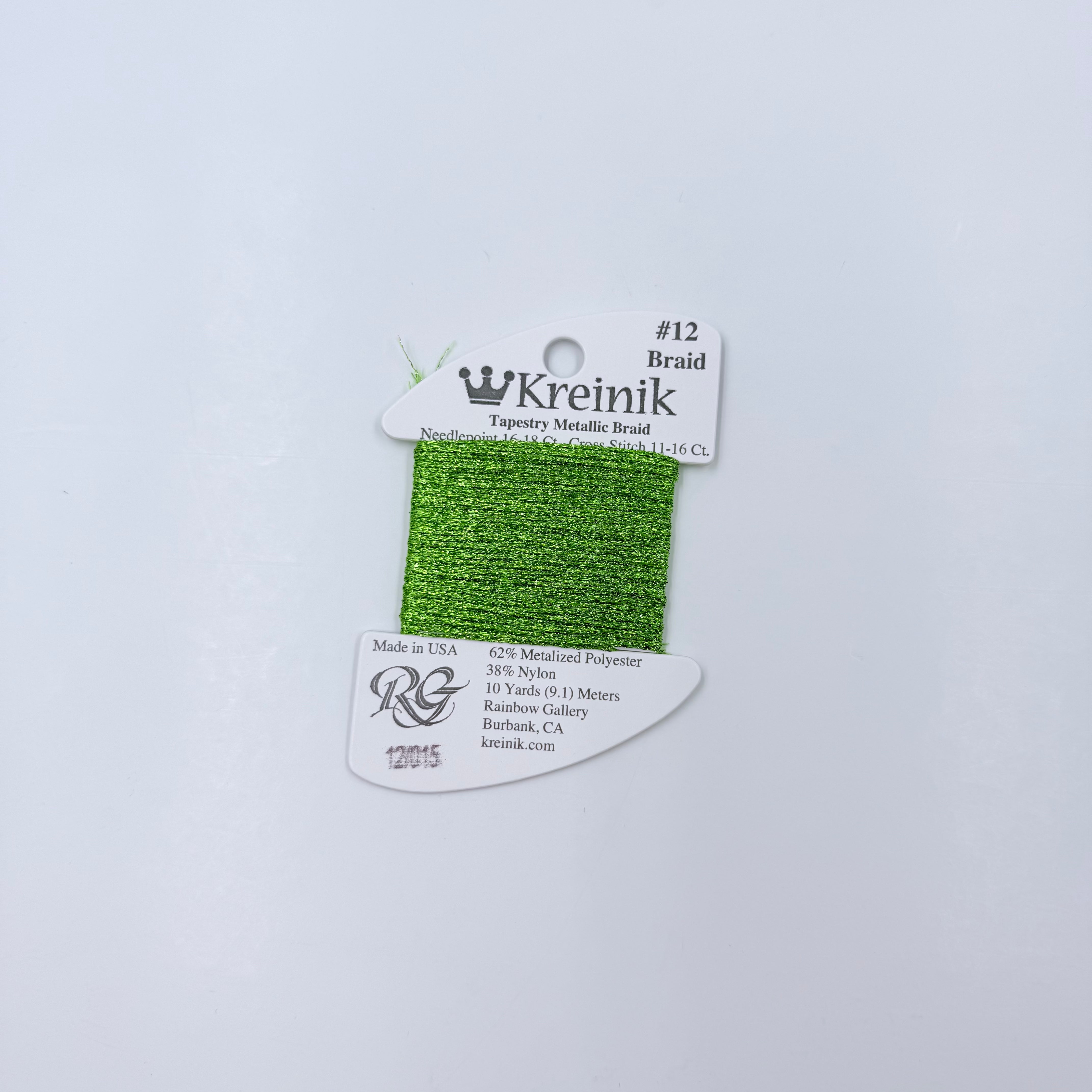 Kreinik Card Size 12 015 Chartreuse - KC Needlepoint