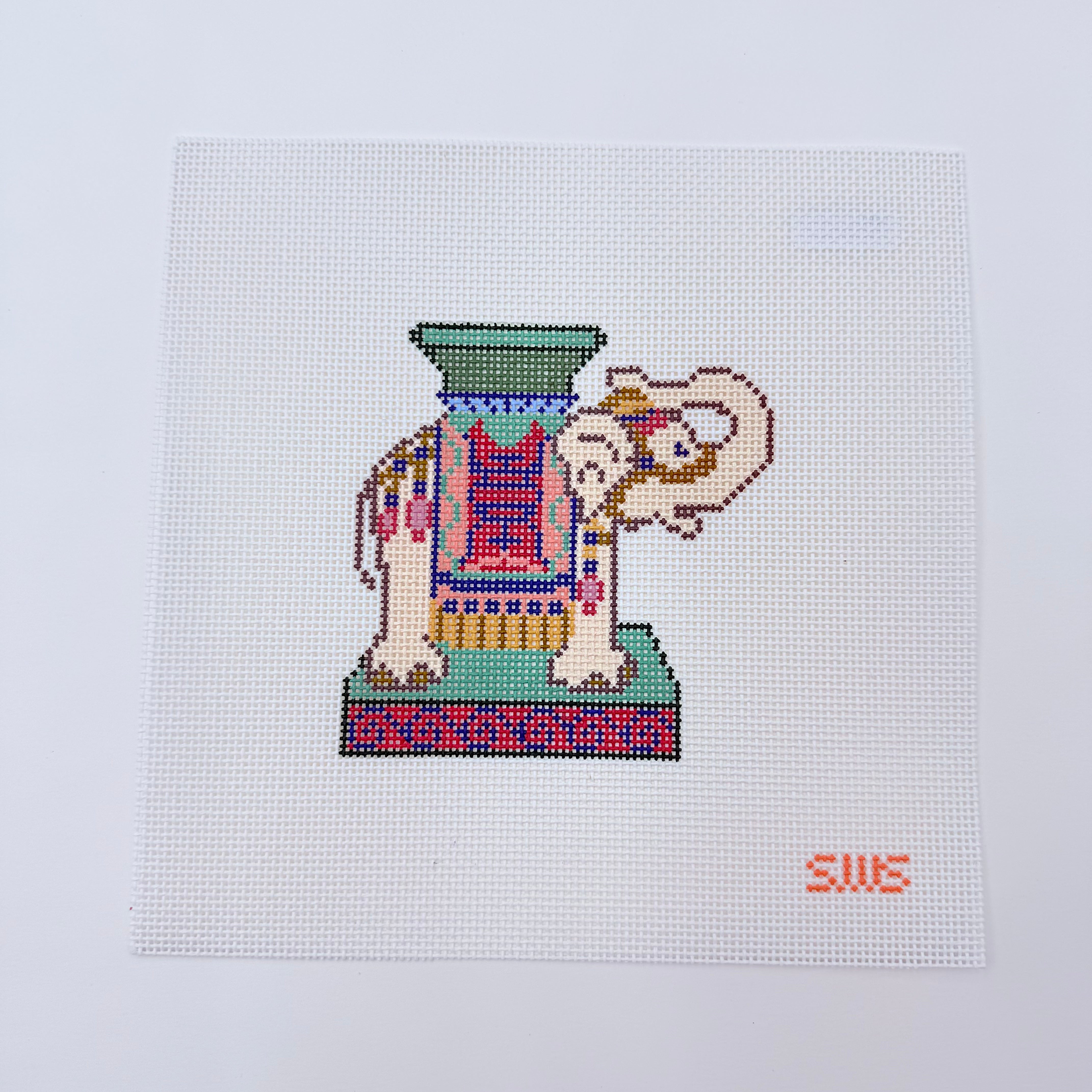 Ceramic Elephant Canvas - KC Needlepoint