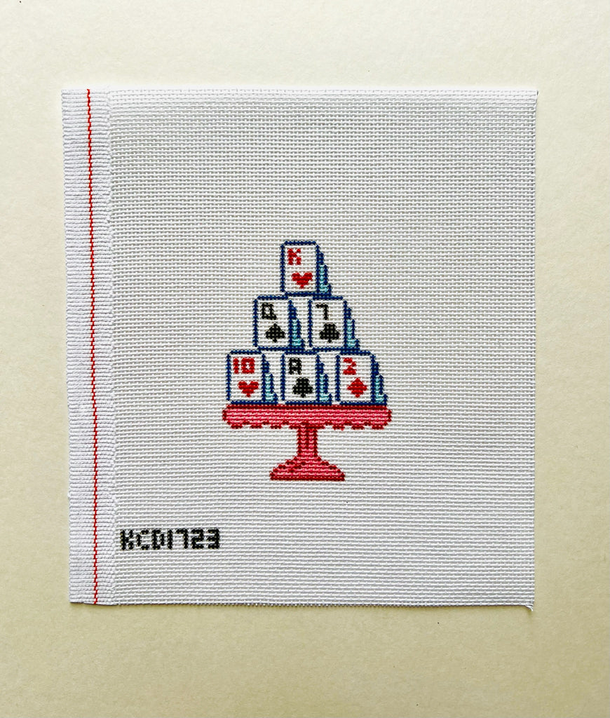 Tipsy Tower House of Cards Canvas - KC Needlepoint