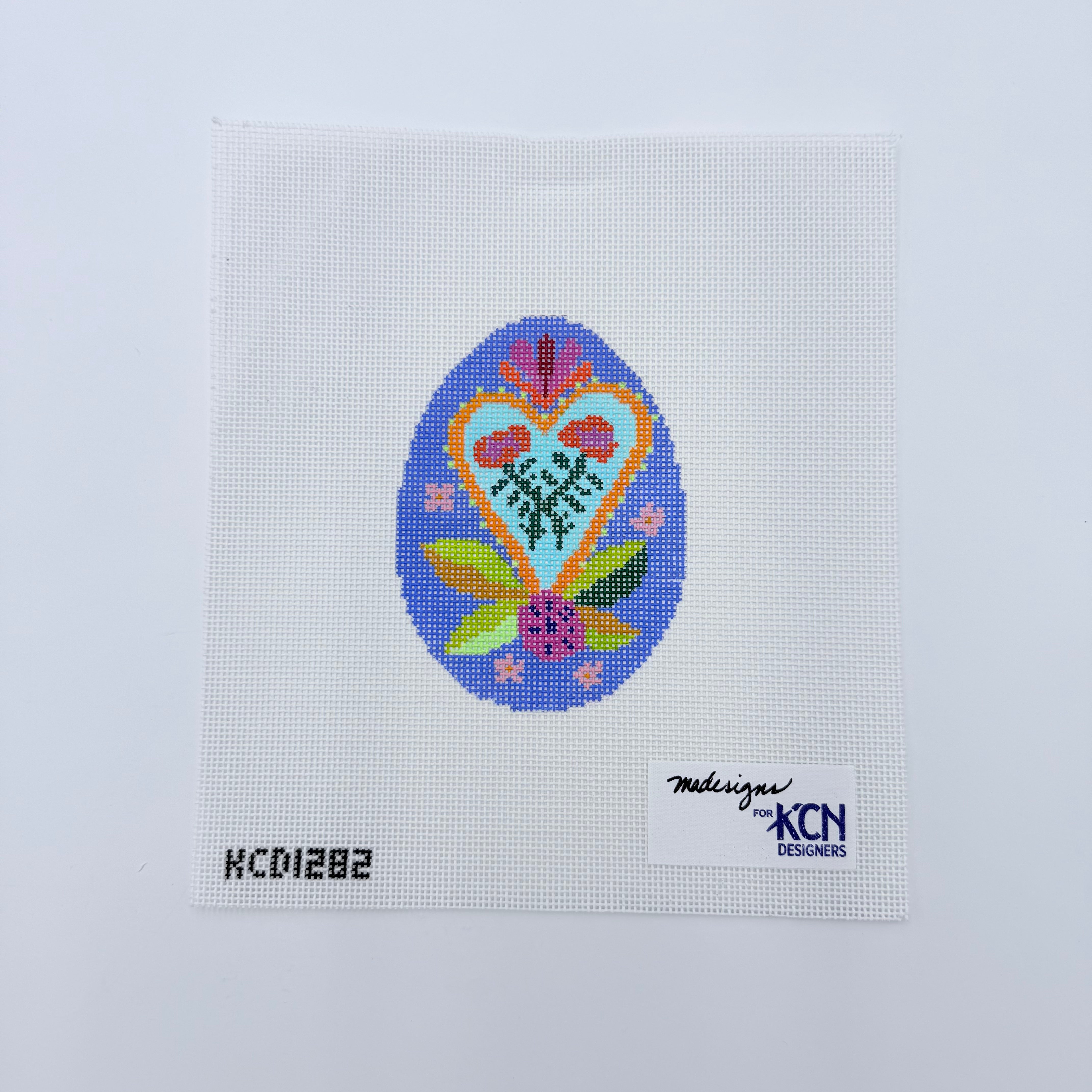 Floral Egg Canvas - KC Needlepoint