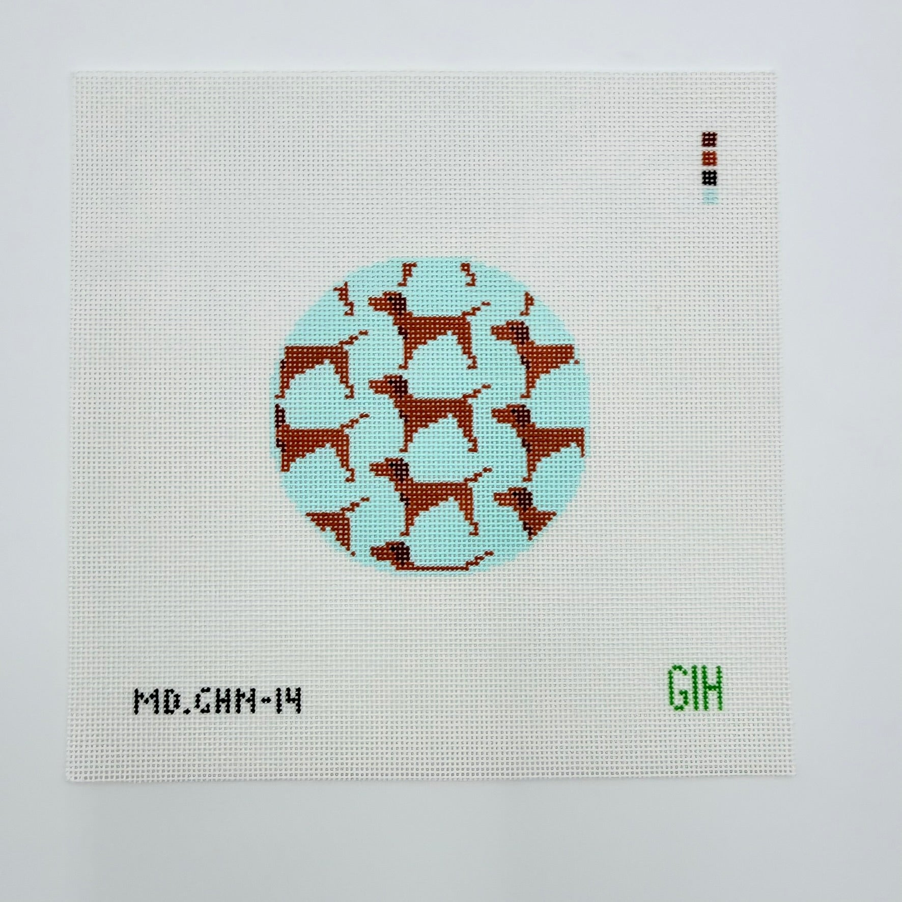 Vizsla Round Canvas - KC Needlepoint