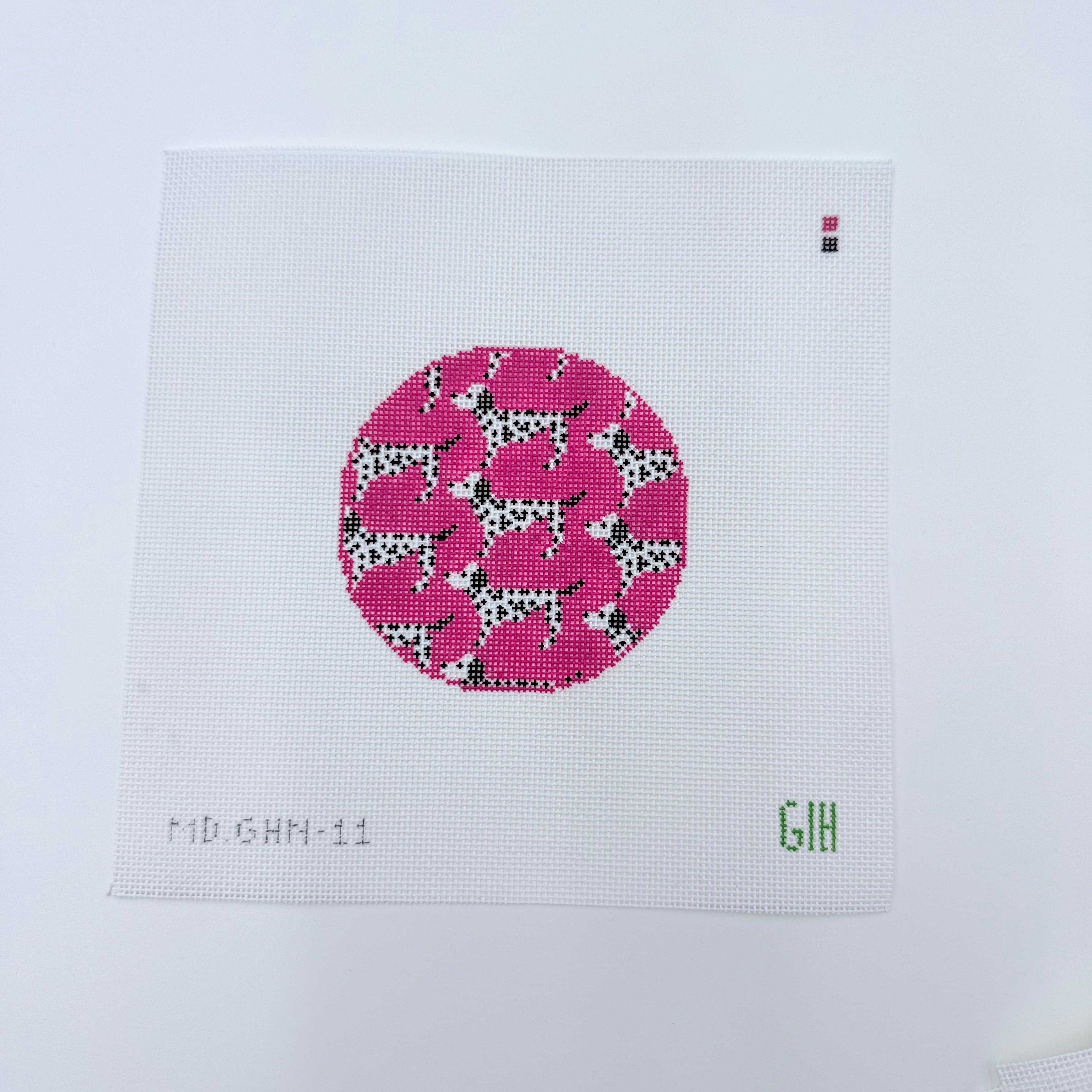 Dalmation Round Canvas - KC Needlepoint