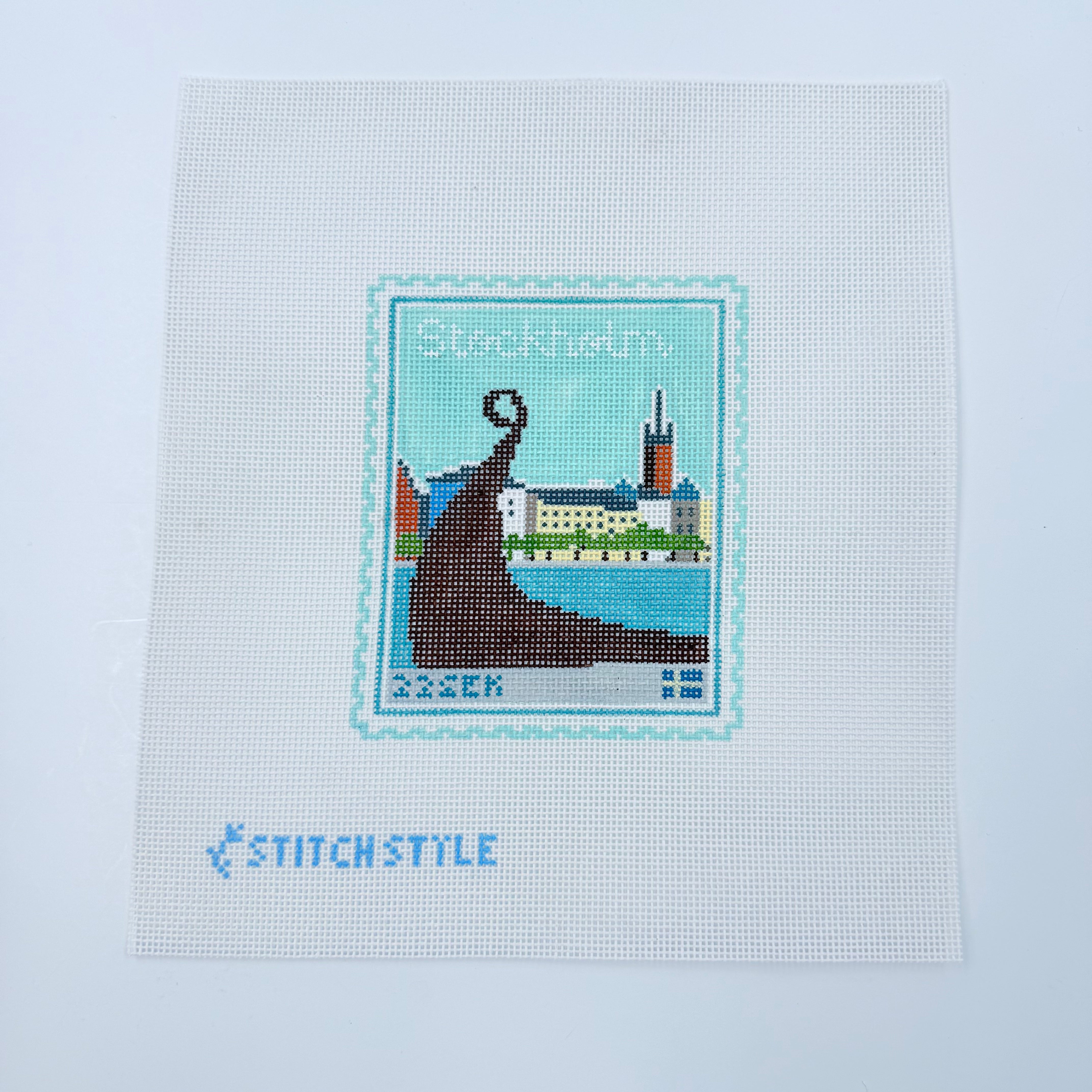 Stockholm Stamp Needlepoint Canvas - KC Needlepoint