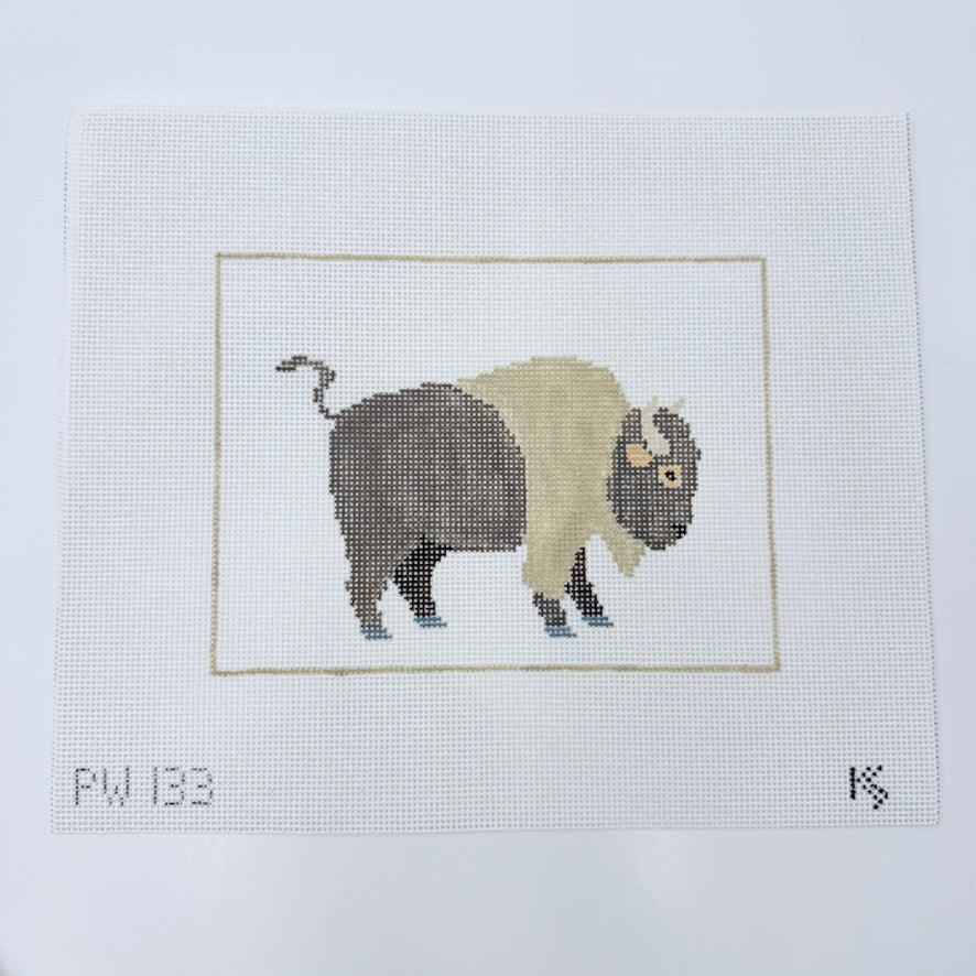 Buffalo Pillow Canvas - KC Needlepoint