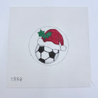 Soccer Ball with Santa Hat Canvas - KC Needlepoint