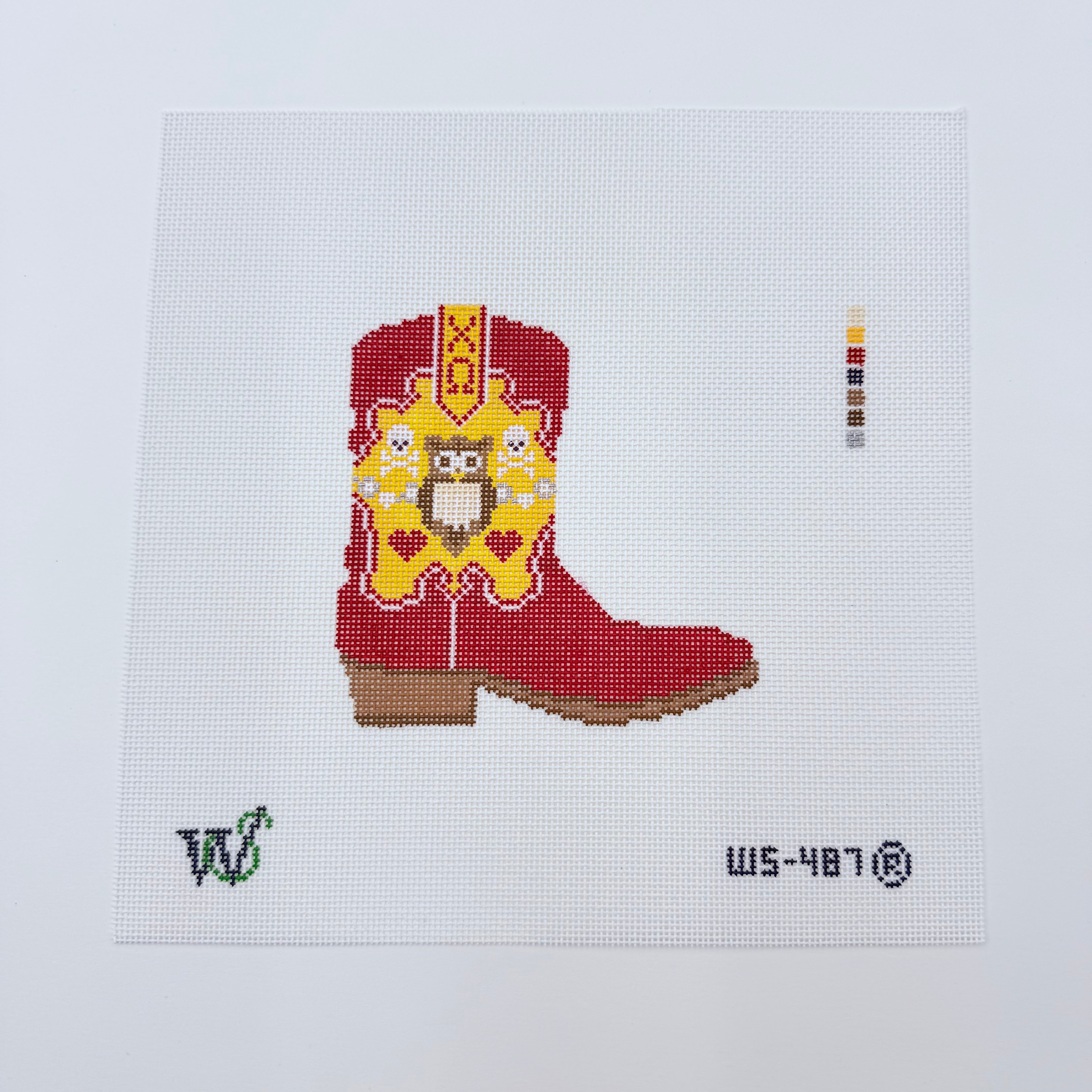 Chi Omega Boot Canvas - KC Needlepoint