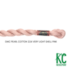 DMC 3 Pearl Cotton 224</br>Very Light Shell Pink - KC Needlepoint