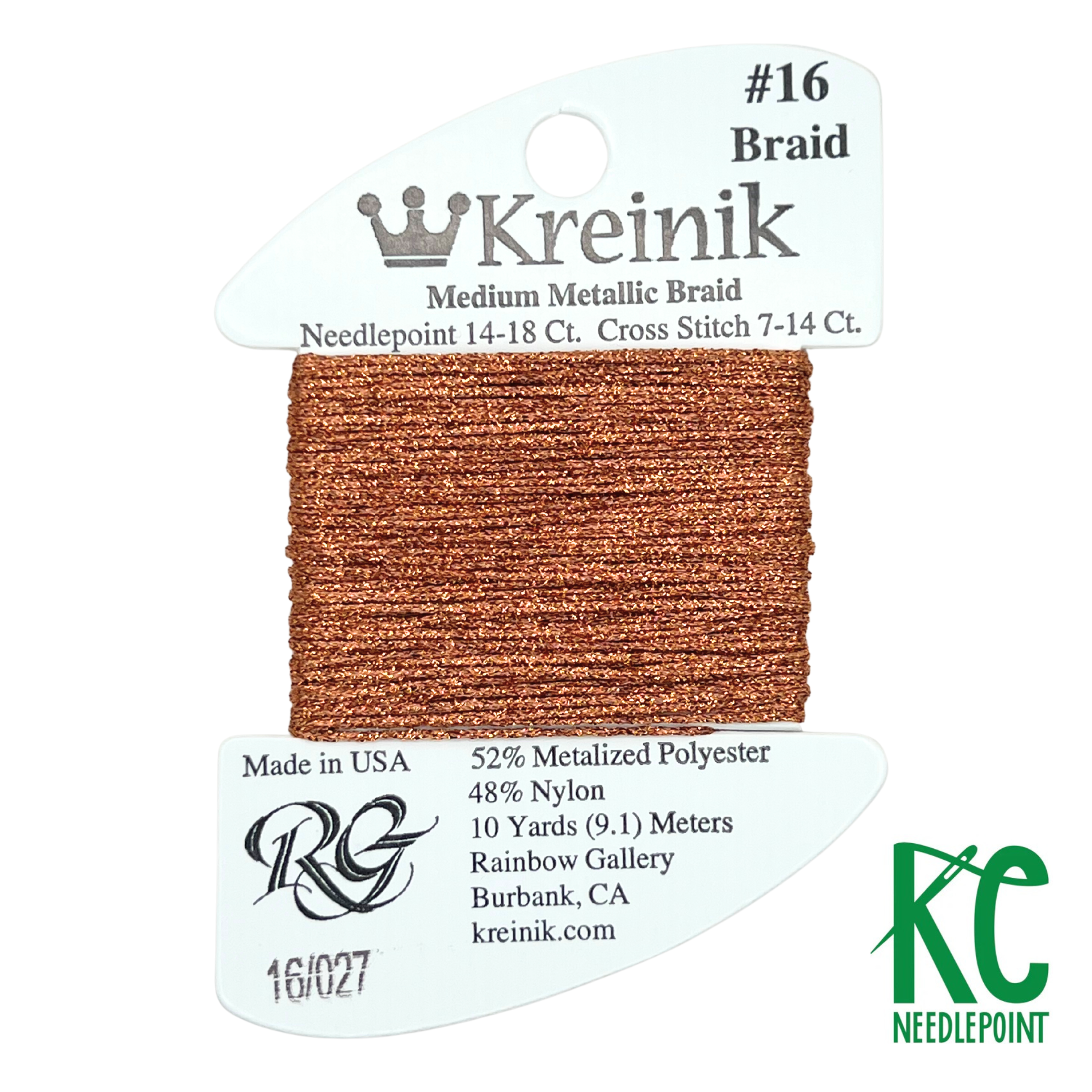 Kreinik Card Size 16 027 Orange - KC Needlepoint