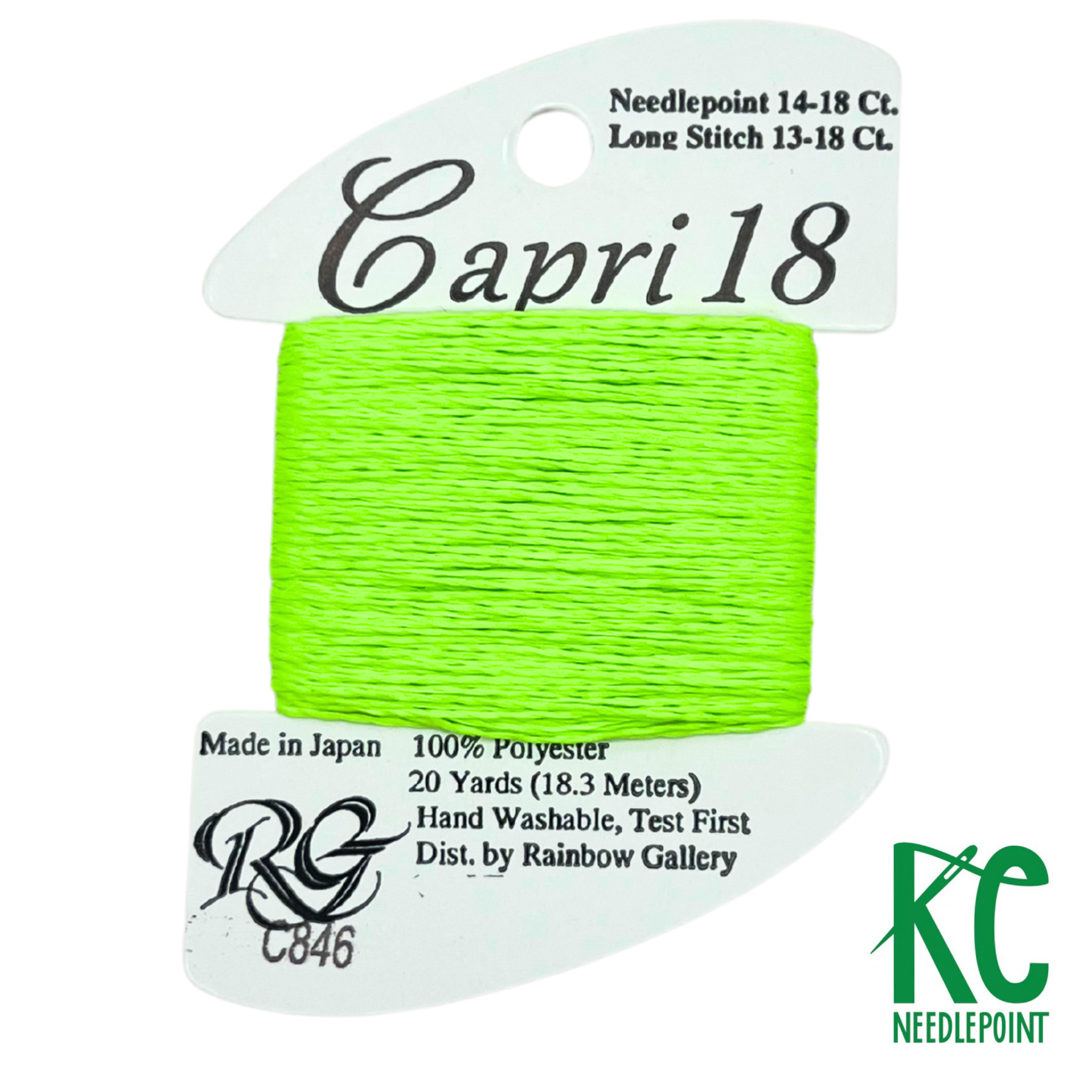 Capri 18 C846 Neon Green - KC Needlepoint