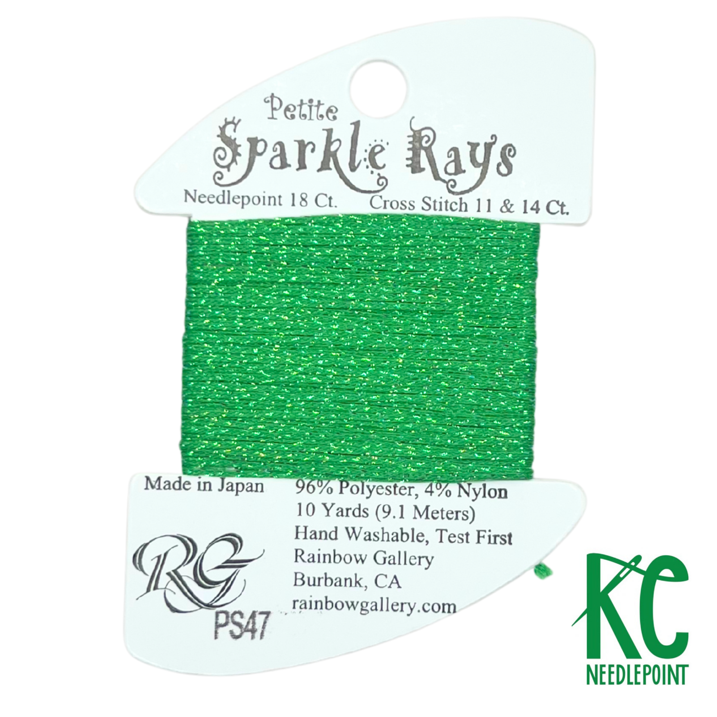 Petite Sparkle Rays PS47 Light Christmas Green - KC Needlepoint