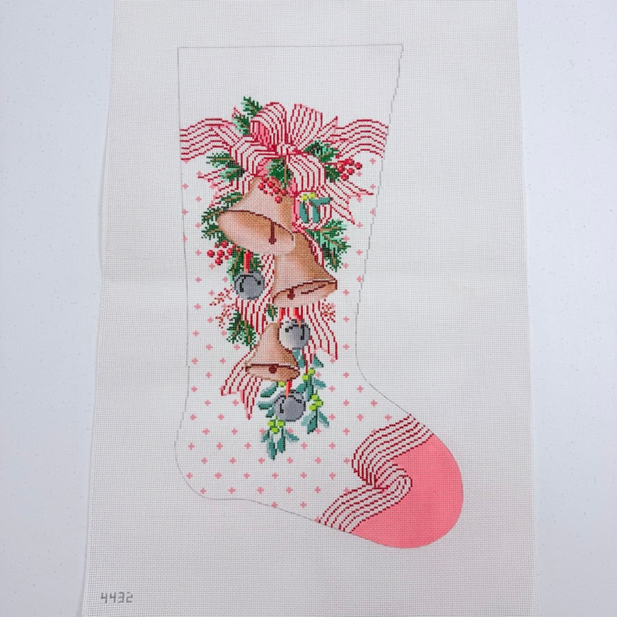 Christmas Bells Stocking Canvas - KC Needlepoint