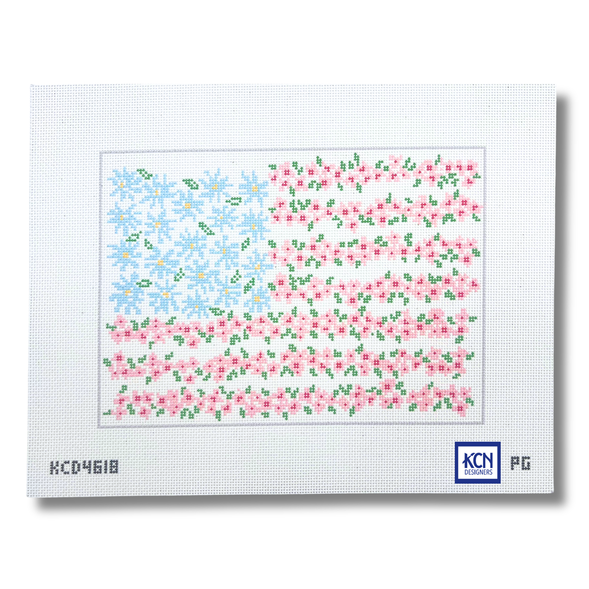 Memorial Day Flag Floral - KC Needlepoint