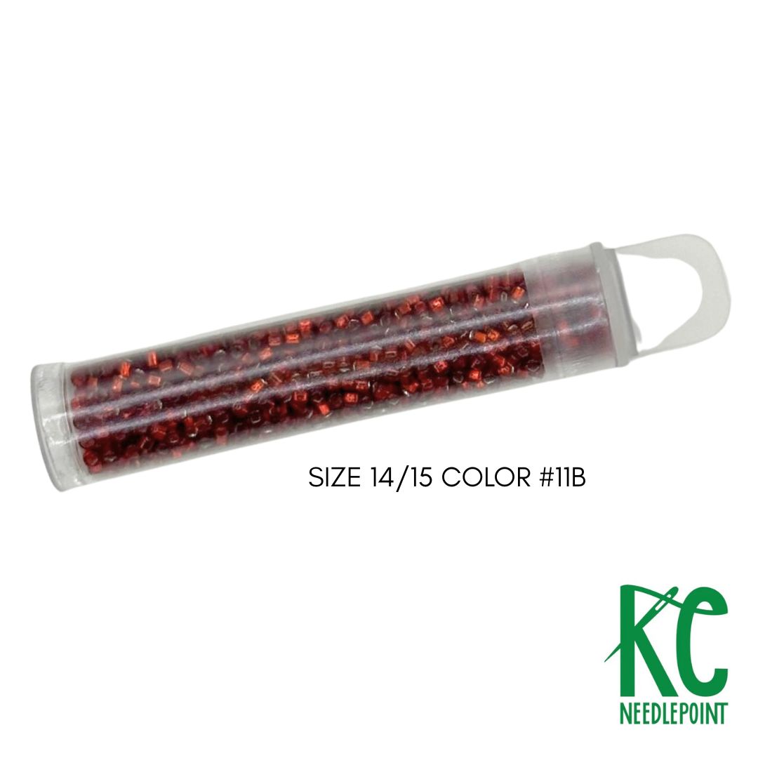 Size 14/15 Seed Beads 11B Red Devil - KC Needlepoint