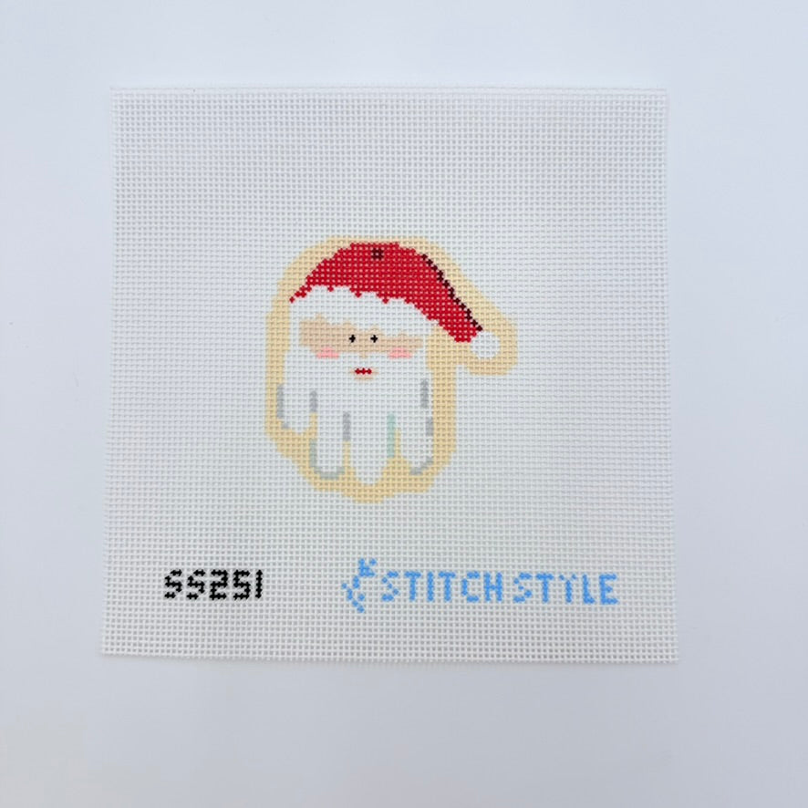 Santa Handprint Needlepoint Canvas - KC Needlepoint