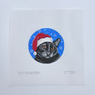 Black Cat Santa Ornament Canvas - KC Needlepoint
