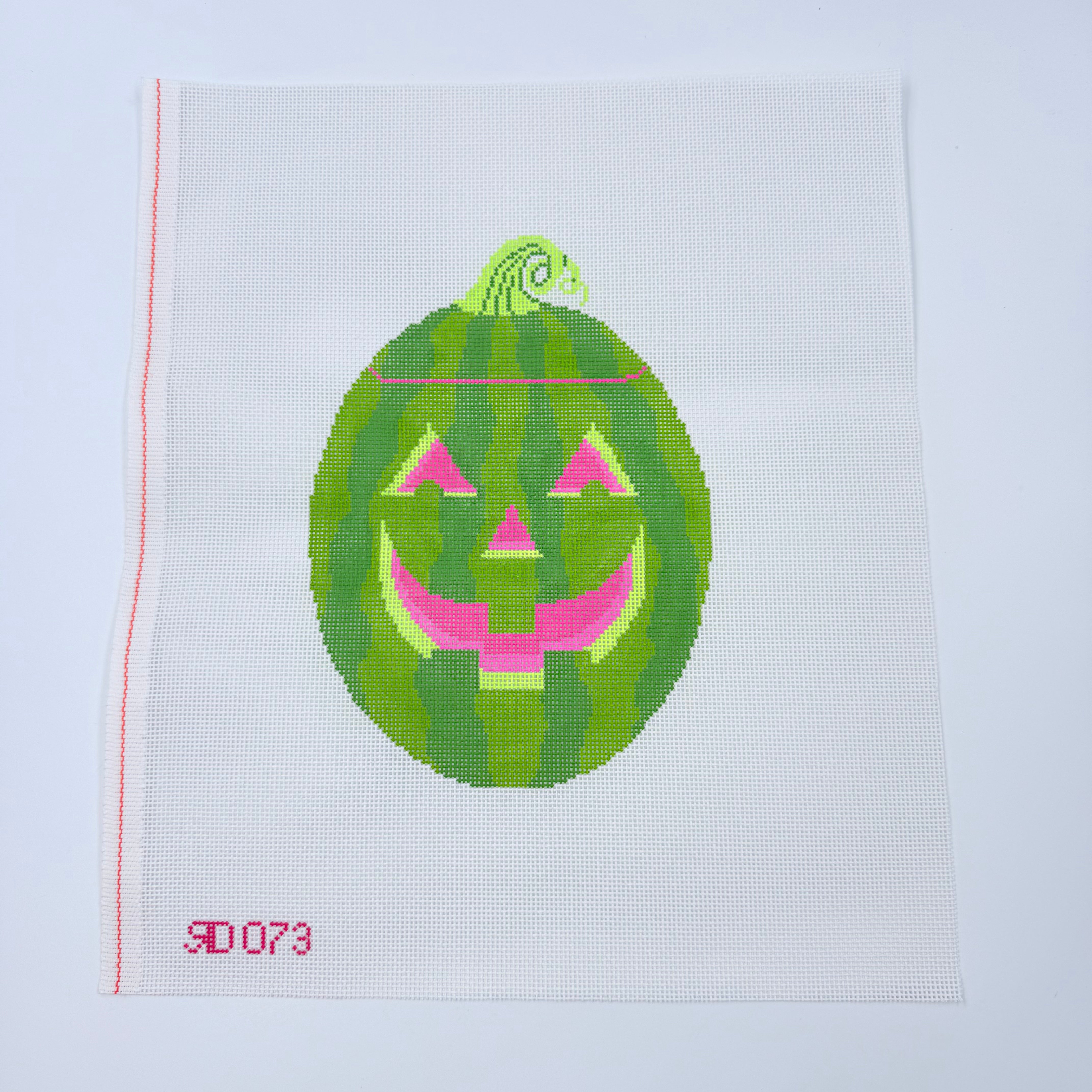 Watermelon Jack O'Lantern Canvas - KC Needlepoint